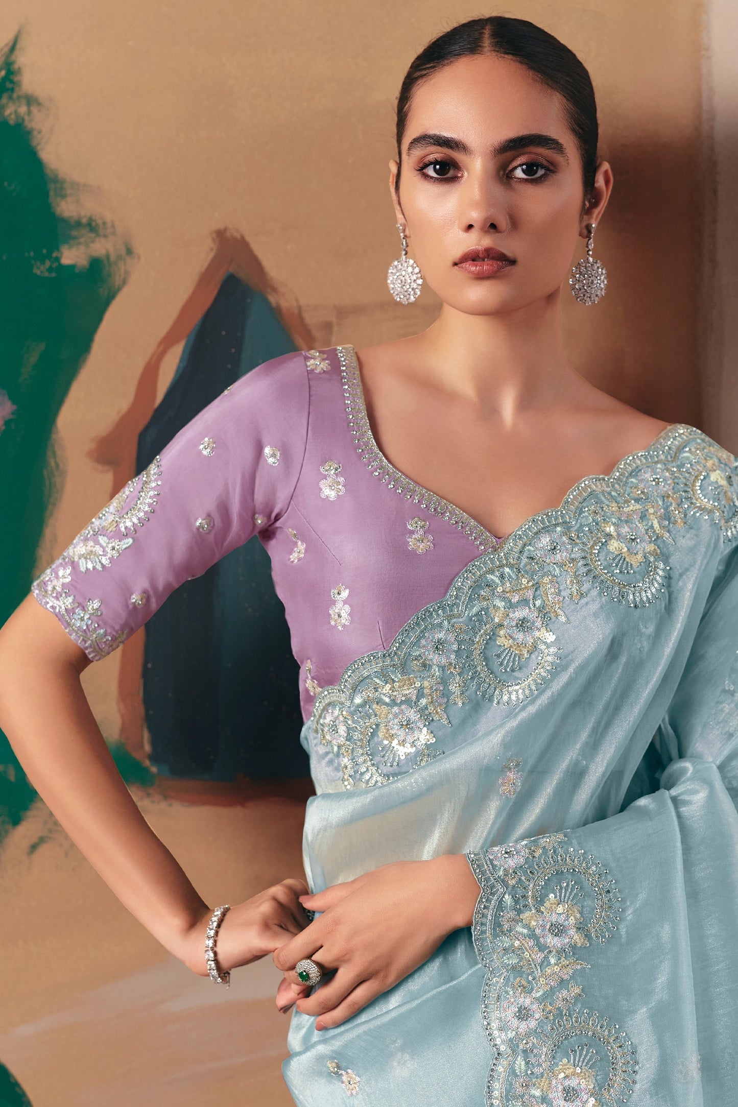 Light Blue Embroidered Organza Saree-SAR10554_3_SareeButa.com