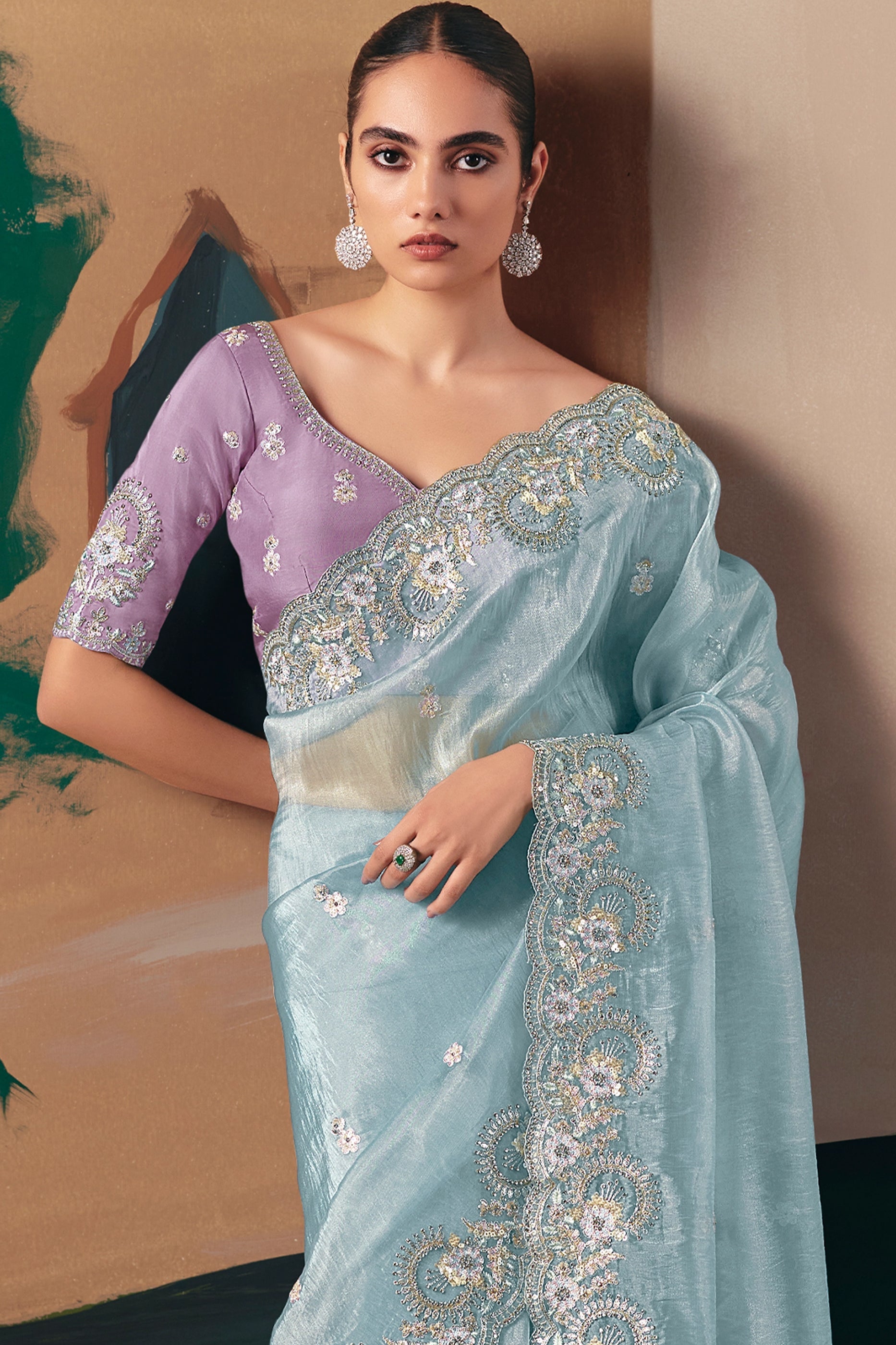 Light Blue Embroidered Organza Saree-SAR10554_5_SareeButa.com