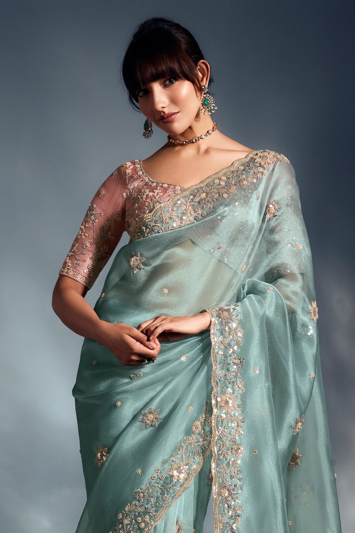 Light Blue Embroidered Tissue Silk Saree-SAR10212_4_SareeButa.com