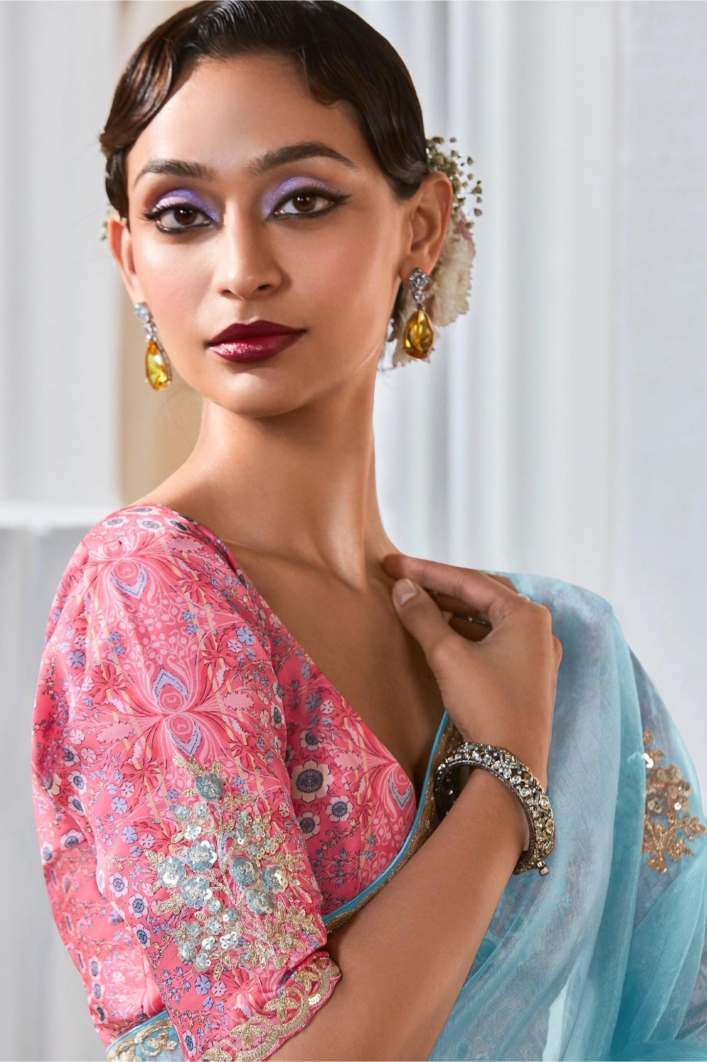 Light Blue Embroidered Tissue Silk Saree-SAR10230_2_SareeButa.com