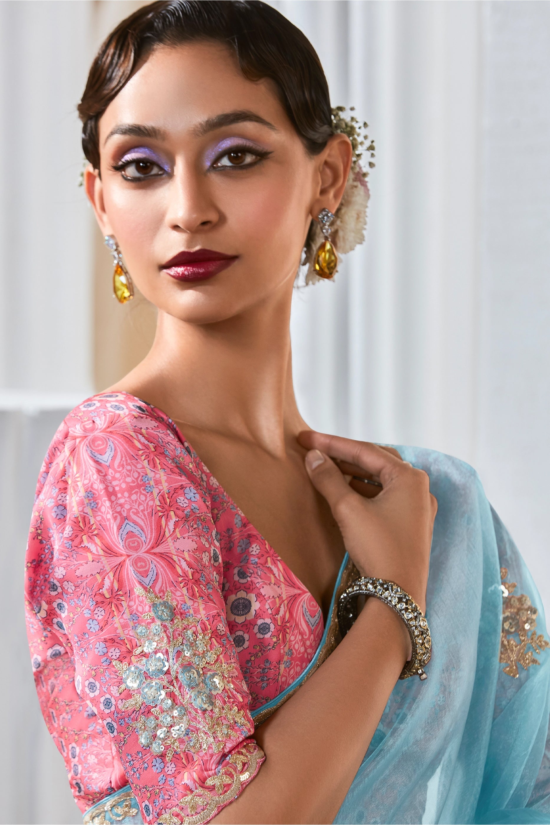 Light Blue Embroidered Tissue Silk Saree-SAR10230_2_SareeButa.com