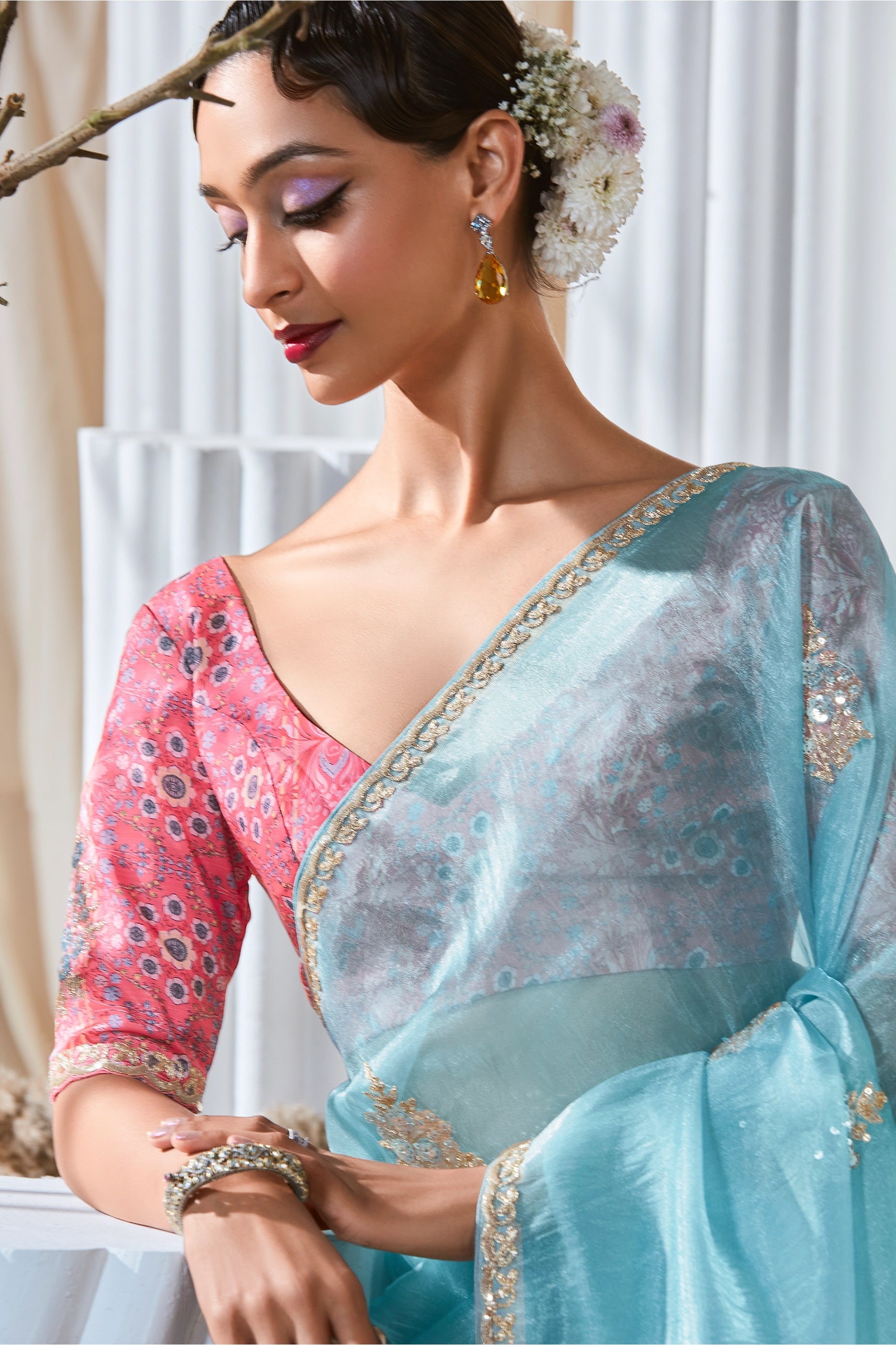 Light Blue Embroidered Tissue Silk Saree-SAR10230_3_SareeButa.com