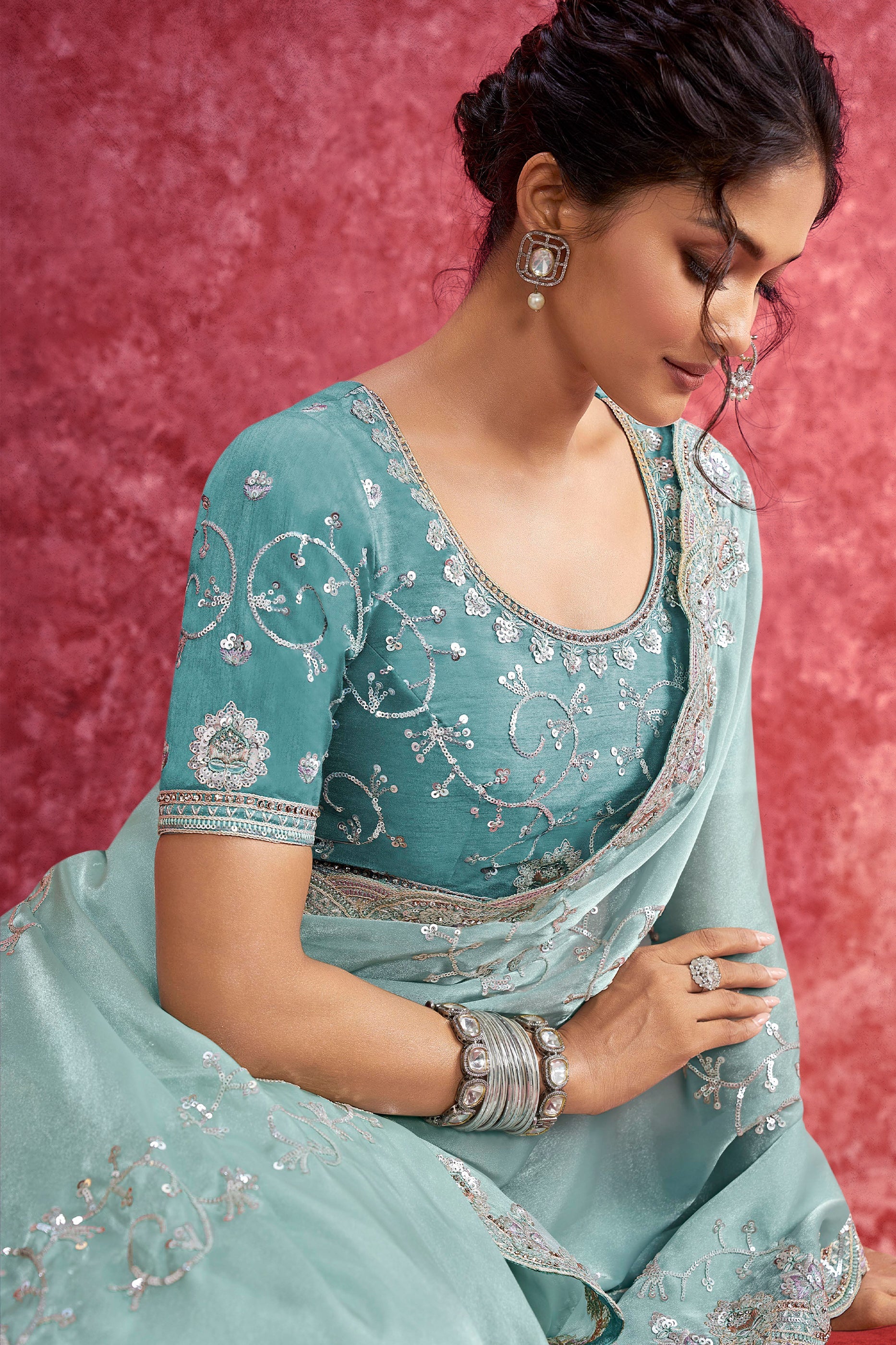 Light Blue Embroidered Satin Silk Saree-SAR10276_4_SareeButa.com