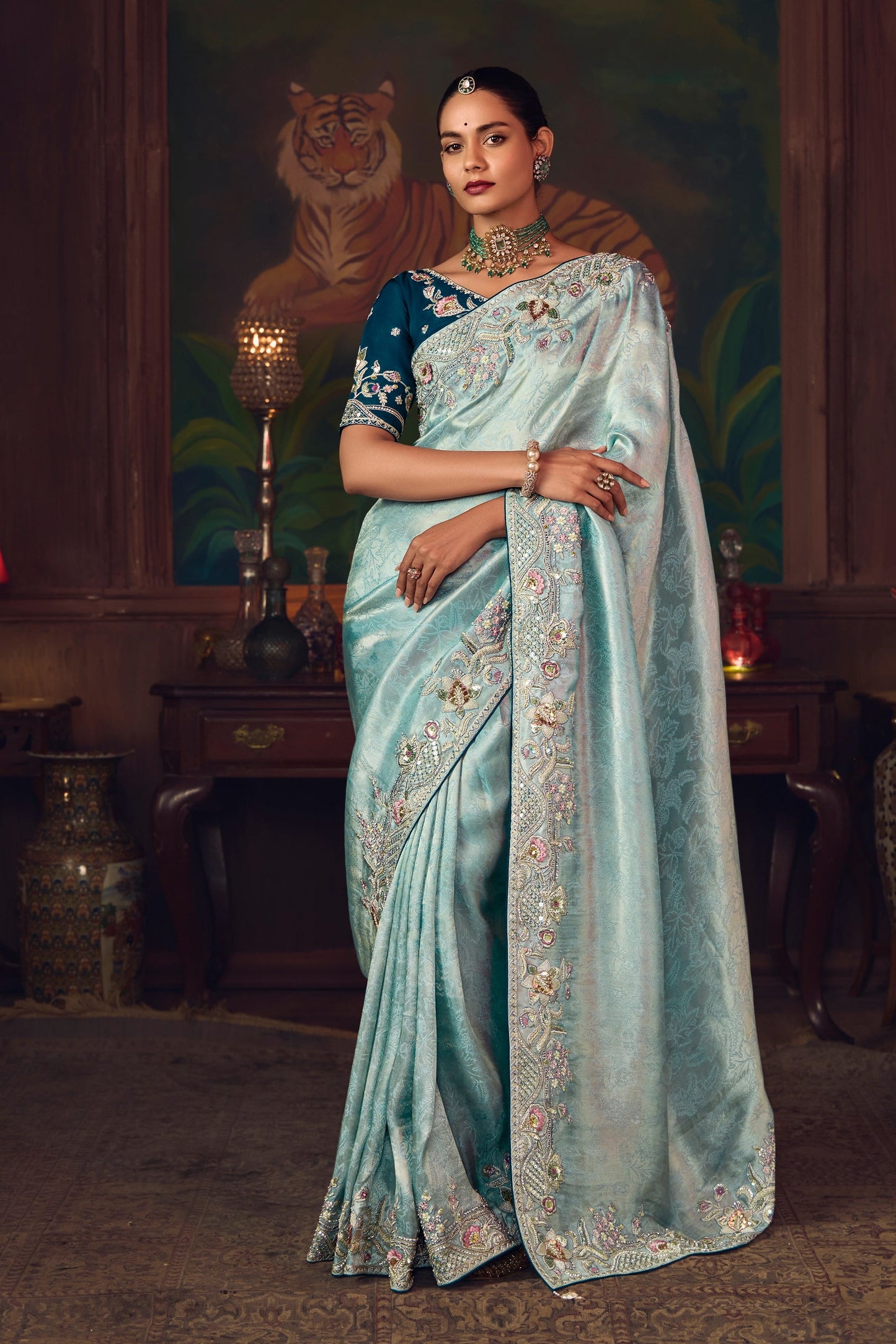 Light Blue Heavy Work Silk Saree-SAR10982_1_SareeButa.com