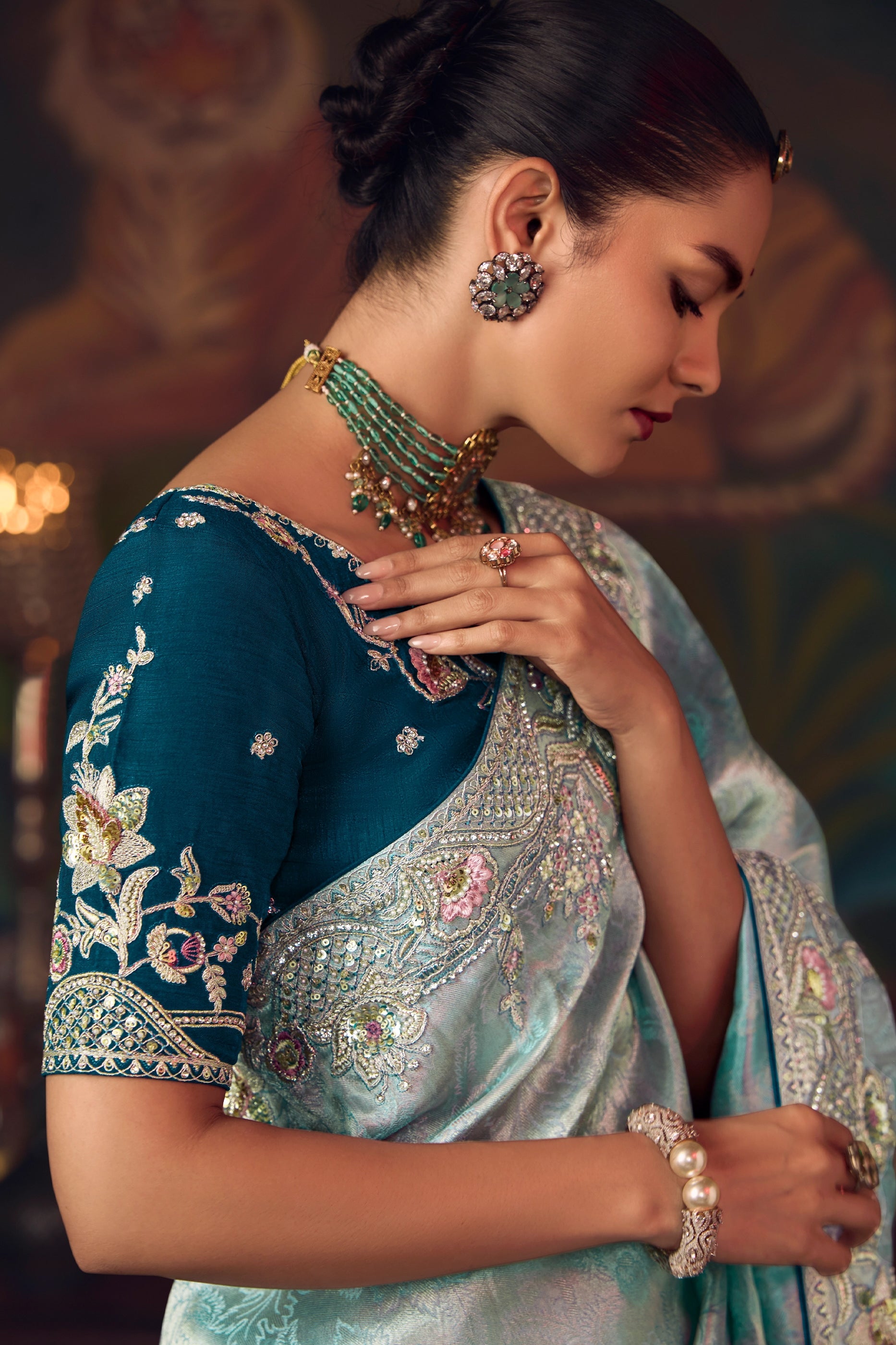 Light Blue Heavy Work Silk Saree-SAR10982_2_SareeButa.com