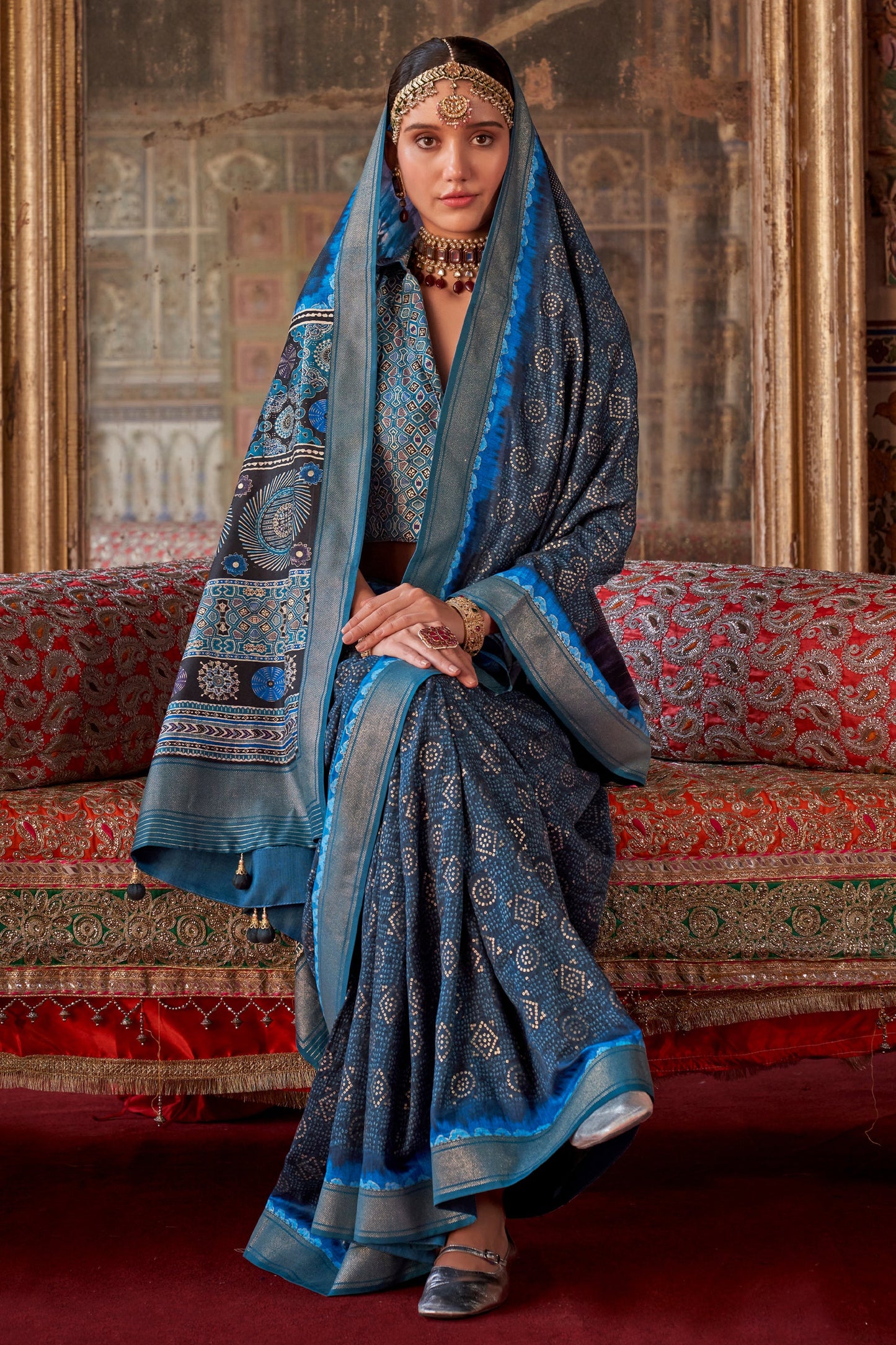 Light Blue Printed Silk Saree-SAR10109_2_SareeButa.com