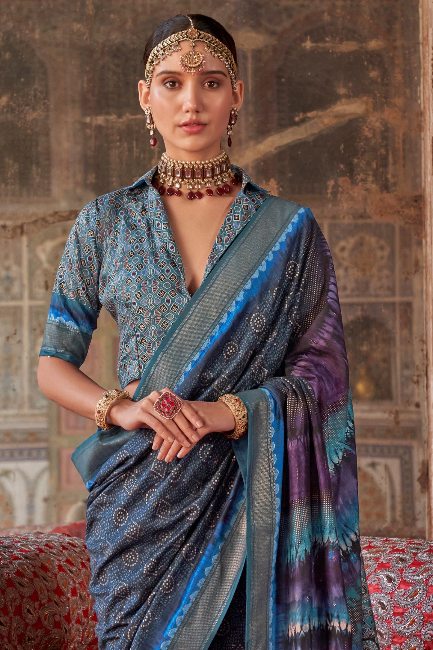Light Blue Printed Silk Saree-SAR10109_3_SareeButa.com