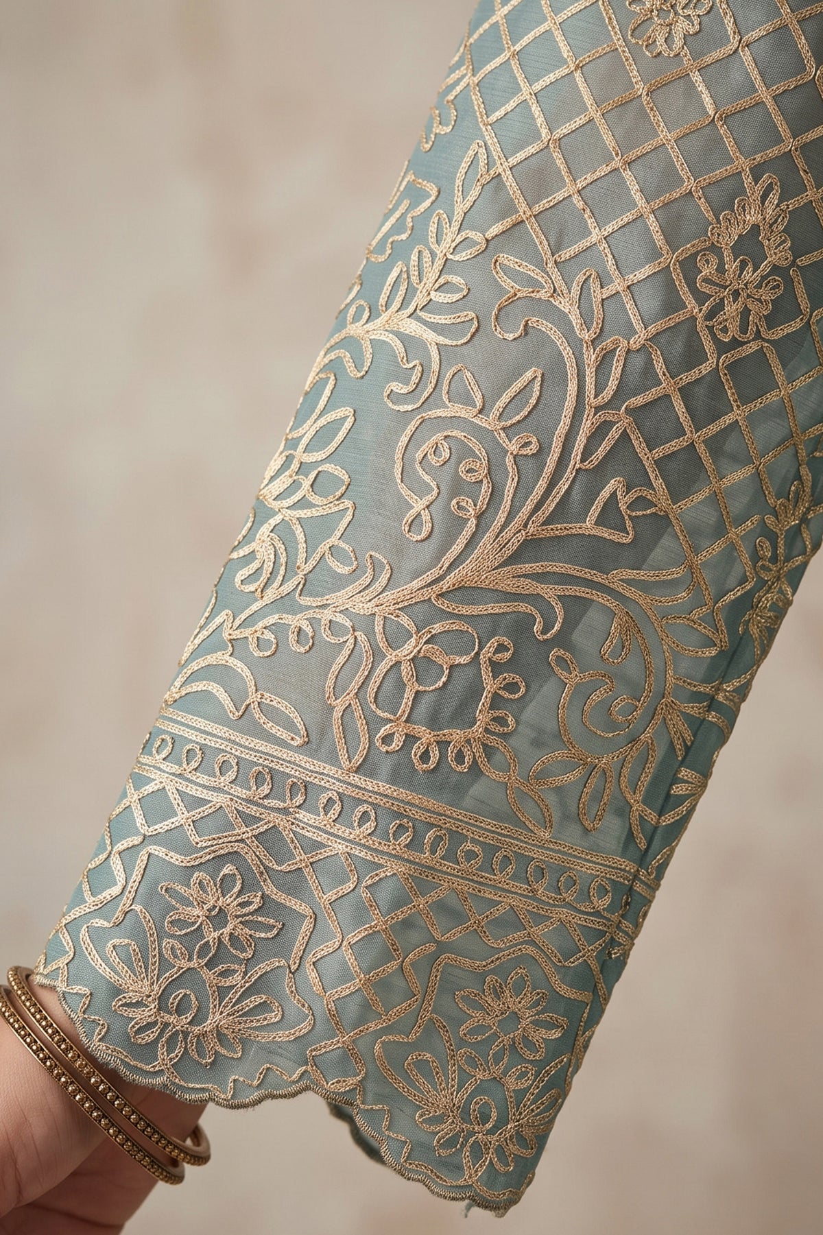 Light Blue Readymade Embroidered Chinon Palazzo Suit-SAR13358_3_SareeButa.com