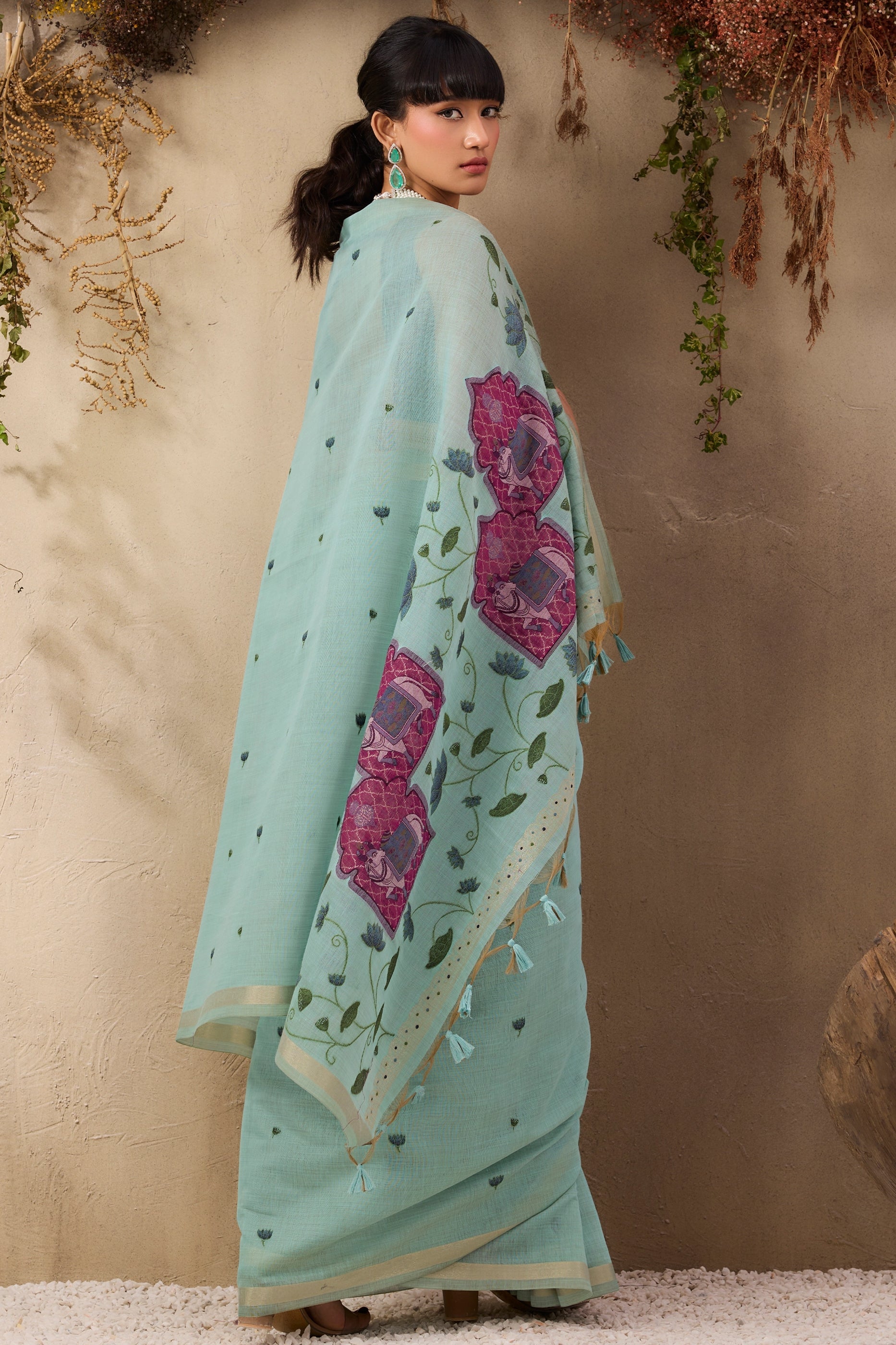 Light Blue Woven Munga Cotton Saree-SAR11216_4_SareeButa.com