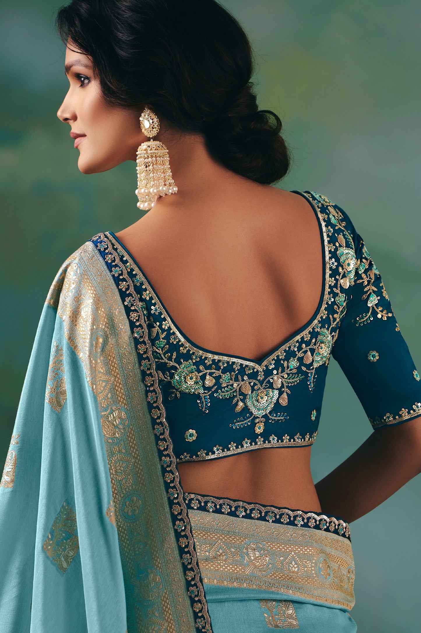 Light Blue Woven Viscose Silk Banarasi Saree-SAR10572_4_SareeButa.com