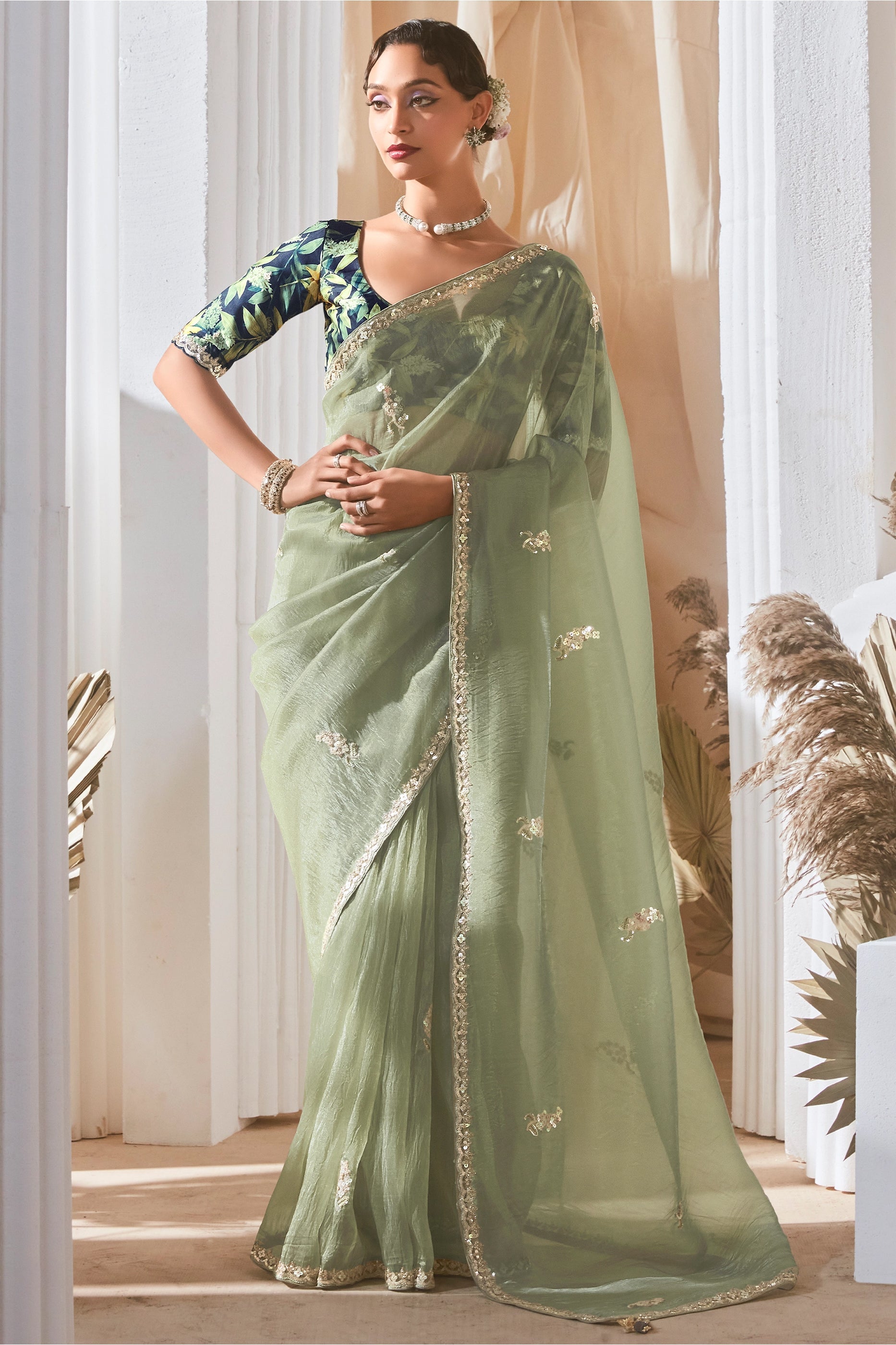 Light Green Embroidered Tissue Silk Saree-SAR10228_1_SareeButa.com