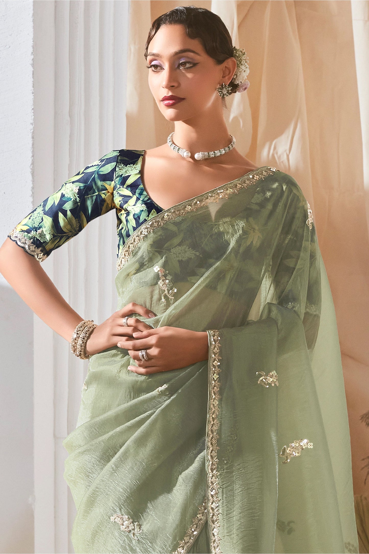 Light Green Embroidered Tissue Silk Saree-SAR10228_4_SareeButa.com