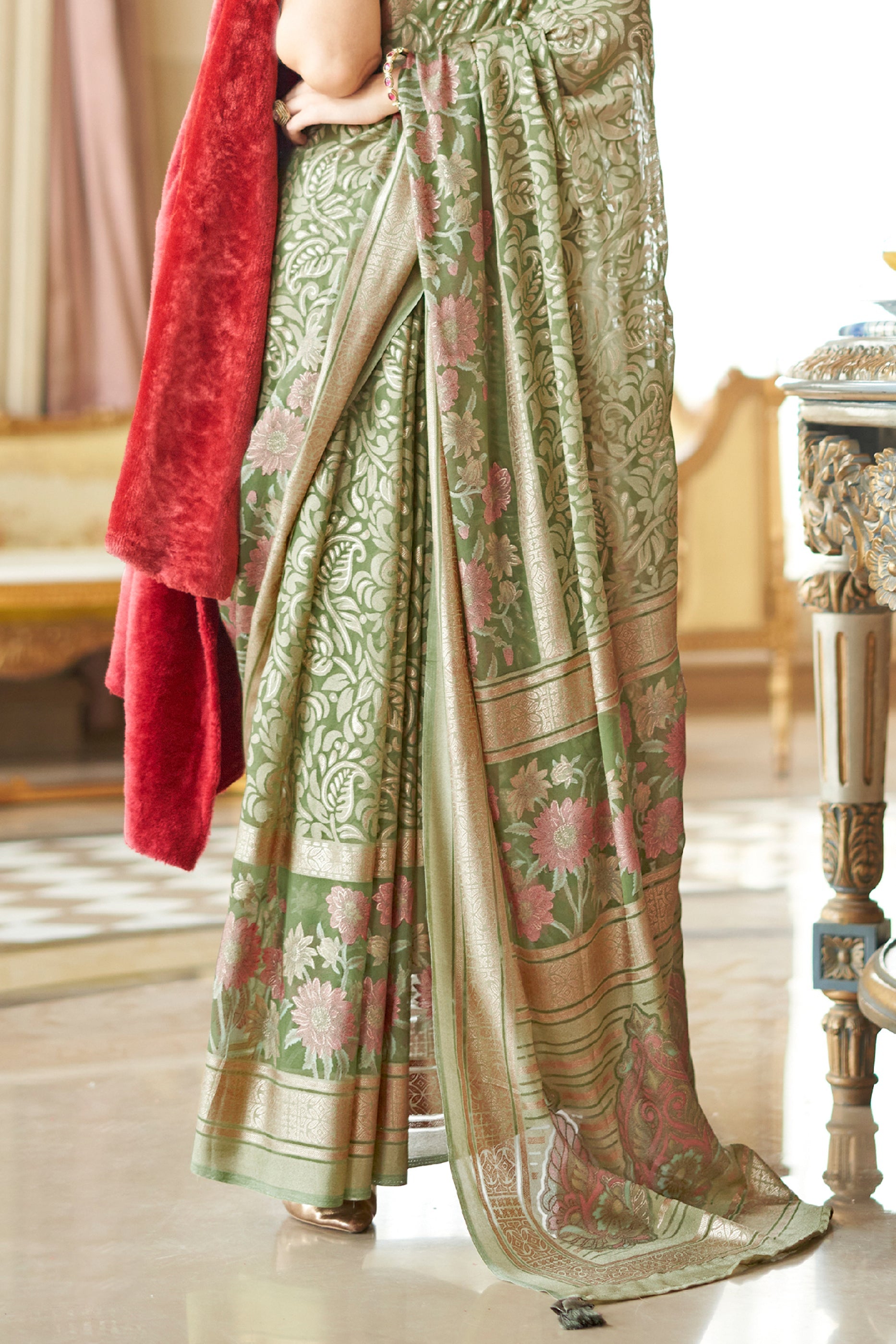 Light Green Printed Georgette Saree-SAR10201_4_SareeButa.com