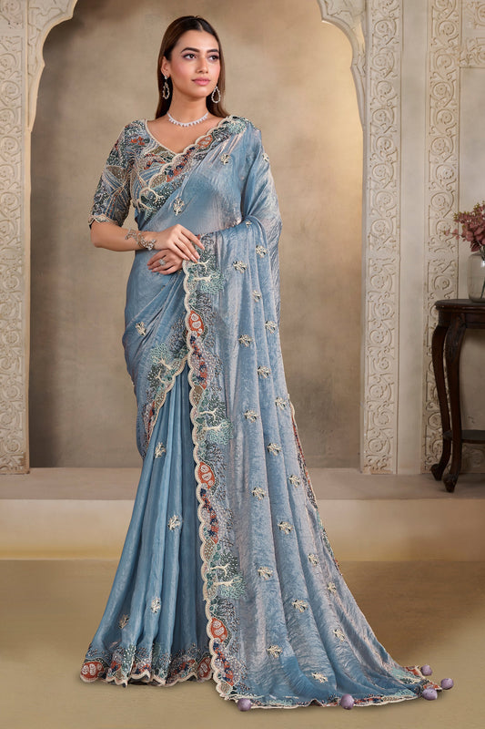 Light Grey Embroidered Satin Silk Saree-SAR10882_1_SareeButa.com