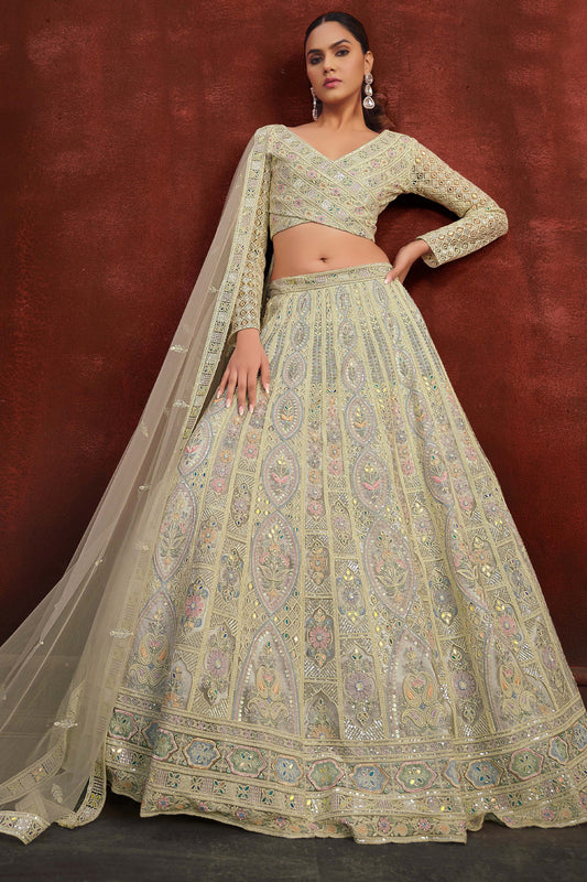 Light Grey Embroidered Semi-Stitched Net Lehenga-SAR10345_2_SareeButa.com