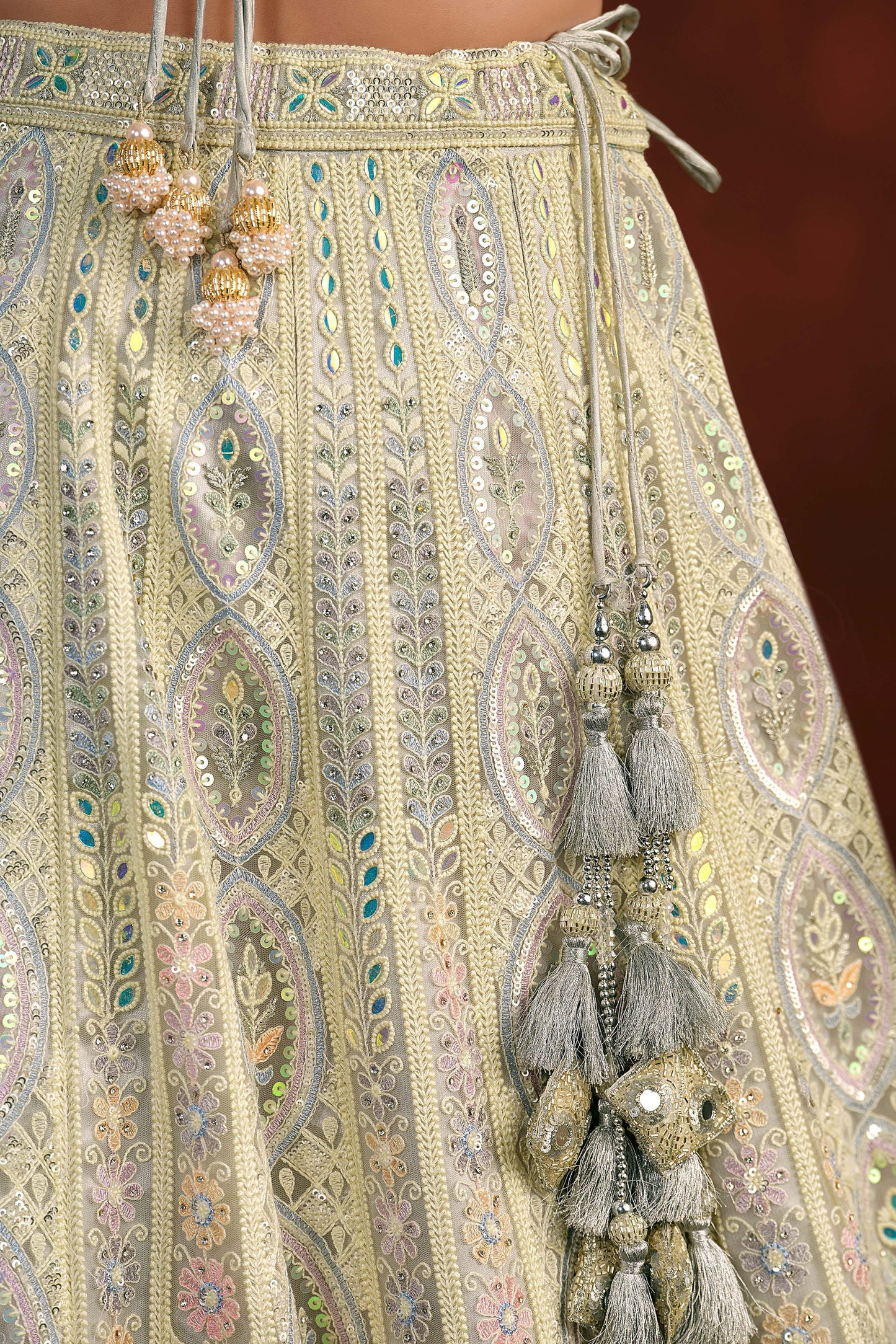 Light Grey Embroidered Semi-Stitched Net Lehenga-SAR10345_3_SareeButa.com