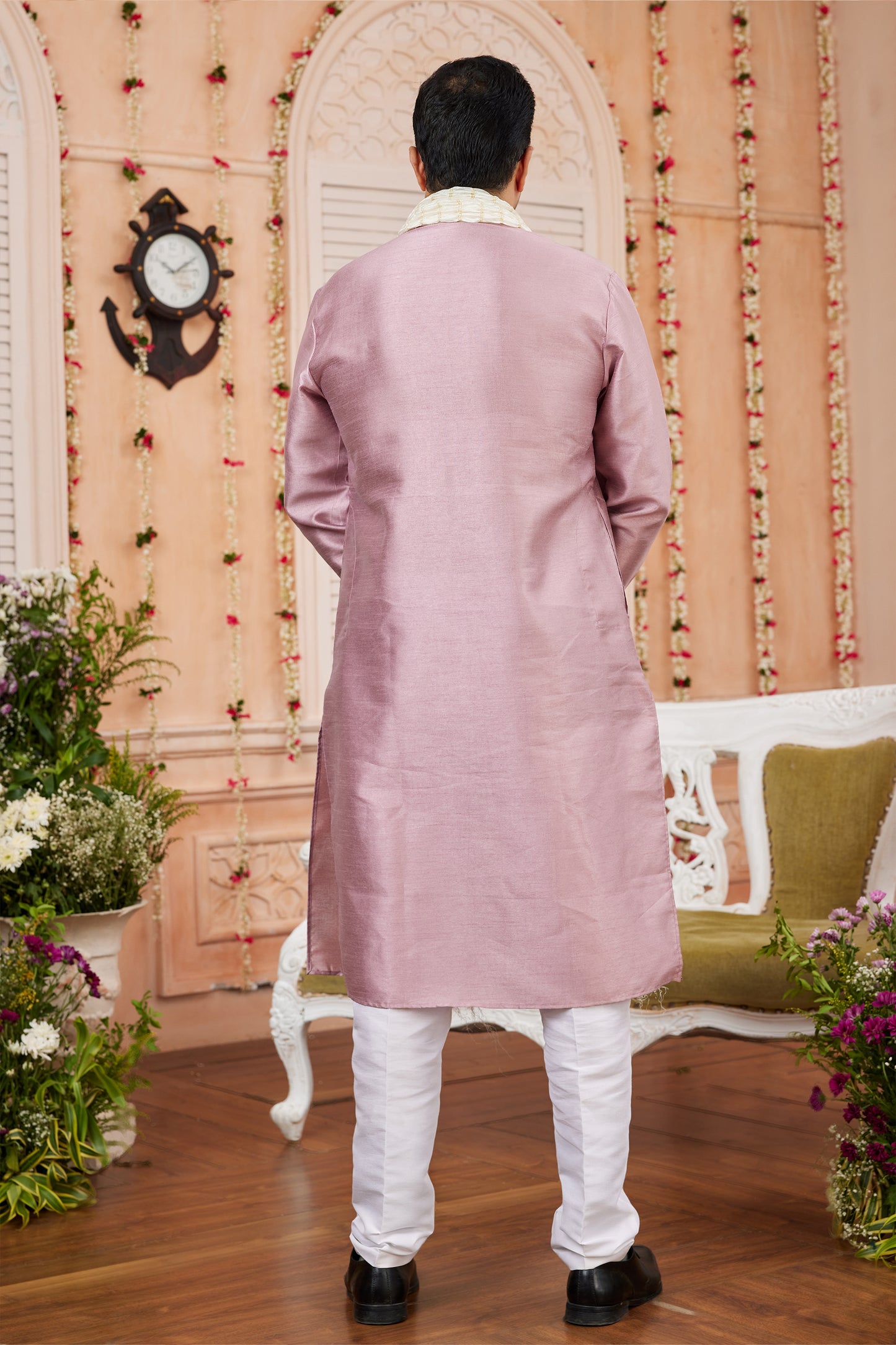 Light Pink Banarasi Silk Kurta Pajama-SAR11402_2_SareeButa.com