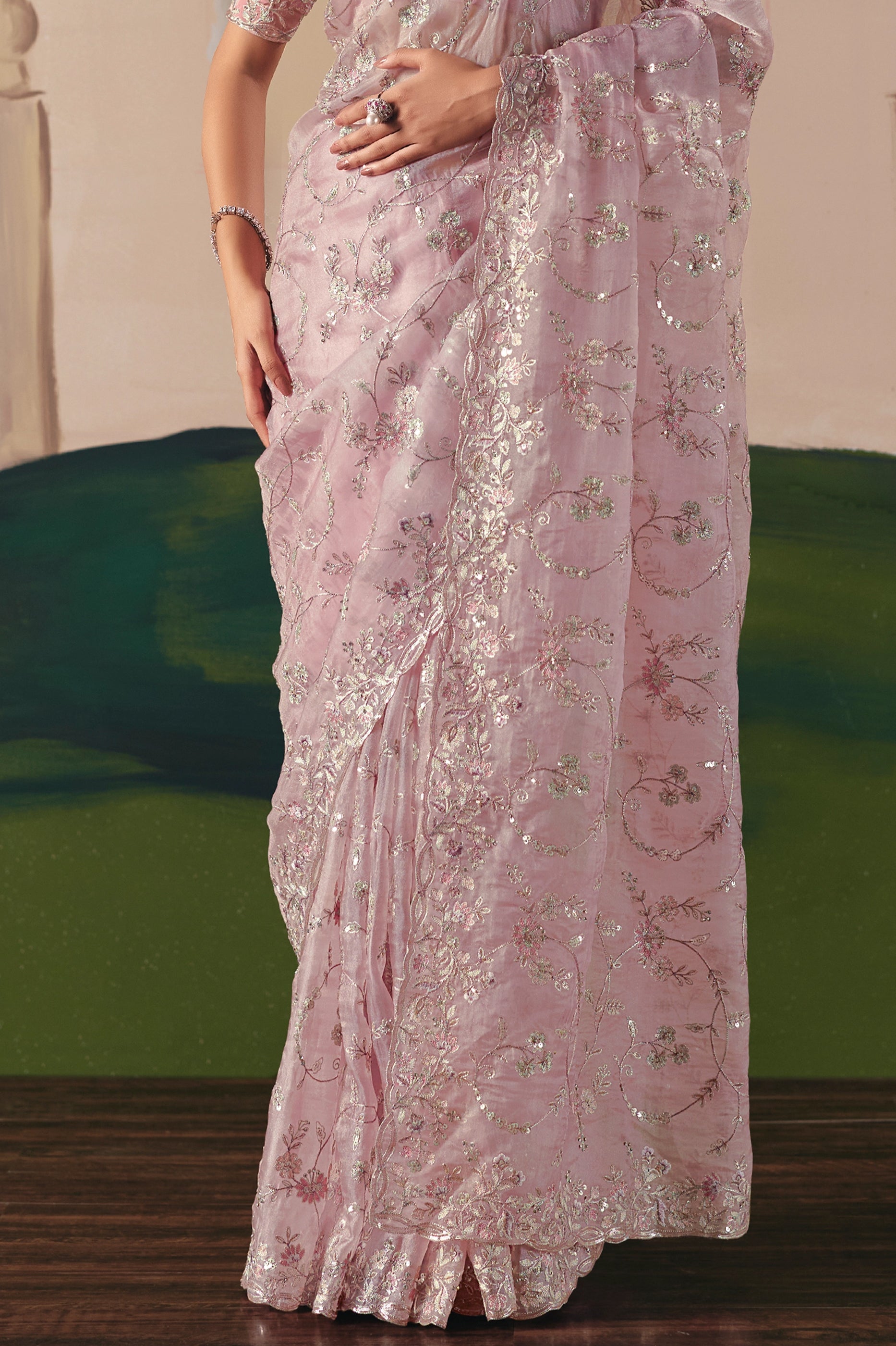 Light Pink Embroidered Organza Saree-SAR10551_5_SareeButa.com