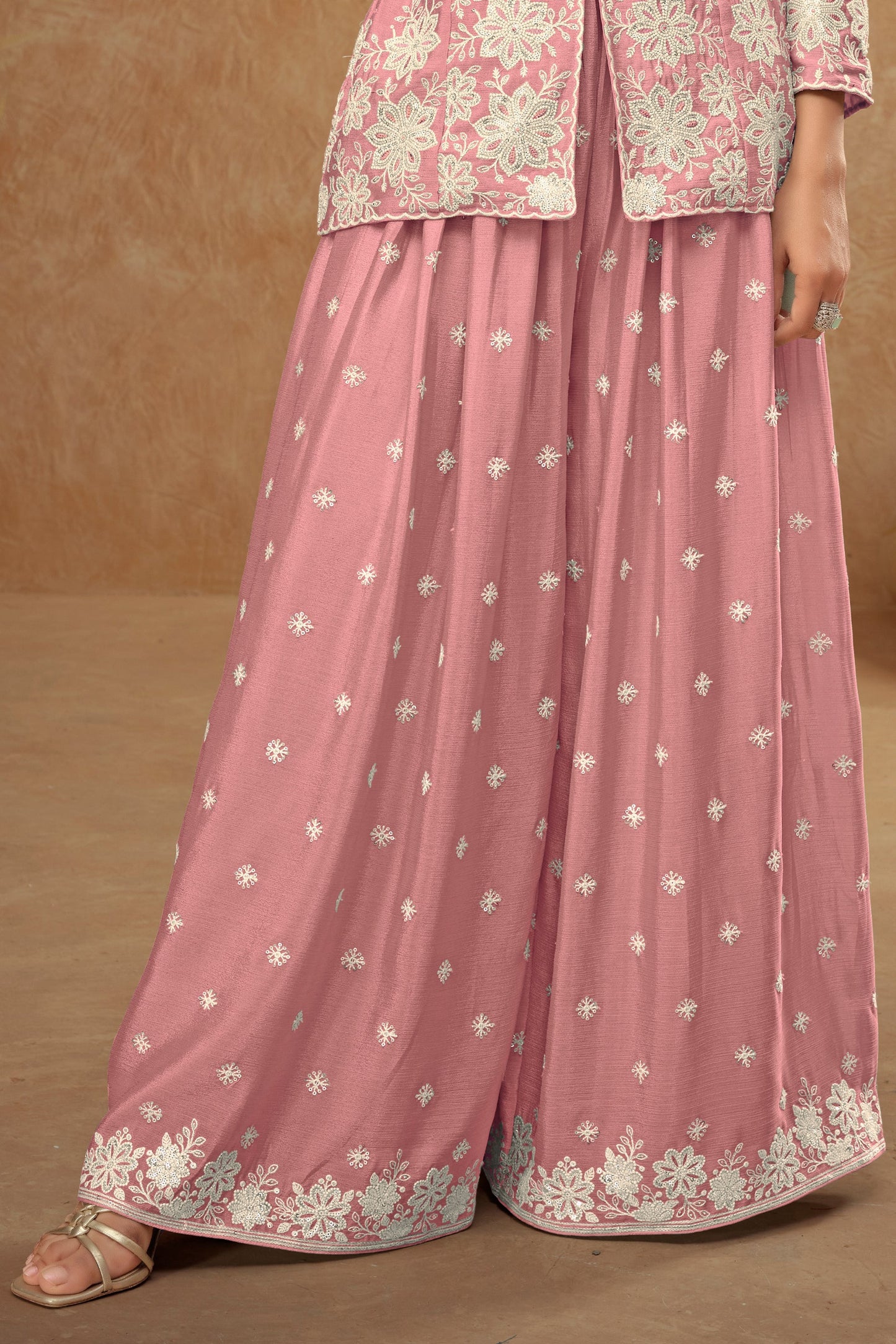 Light Pink Readymade Embroidered Chinon Palazzo Suit-SAR10803_4_SareeButa.com