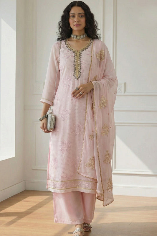 Light Pink Readymade Embroidered Georgette Suit-SAR11641_2_SareeButa.com