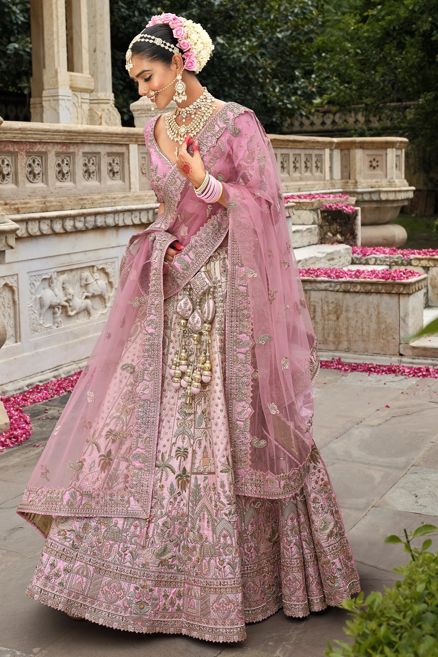 Light Pink Semi-Stitched Embroidered Silk Lehenga-SAR10543_4_SareeButa.com