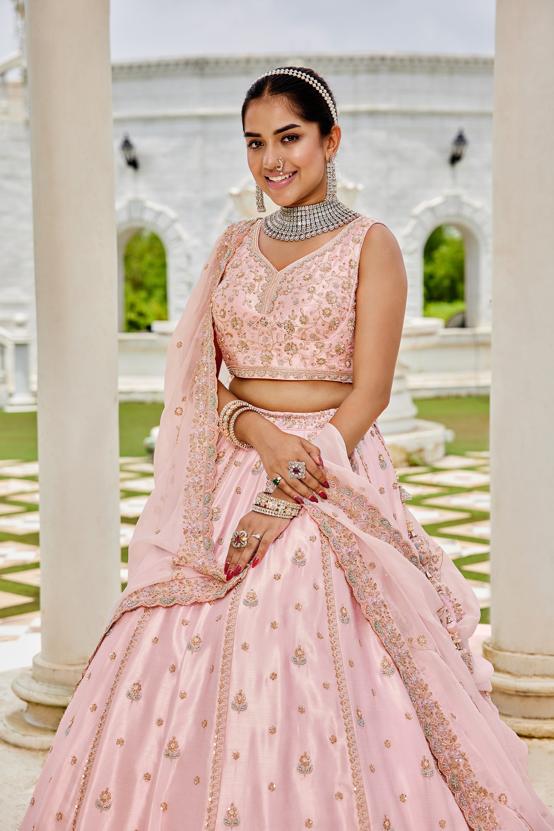 Light Pink Semi-Stitched Embroidered Silk Lehenga-SAR10694_3_SareeButa.com