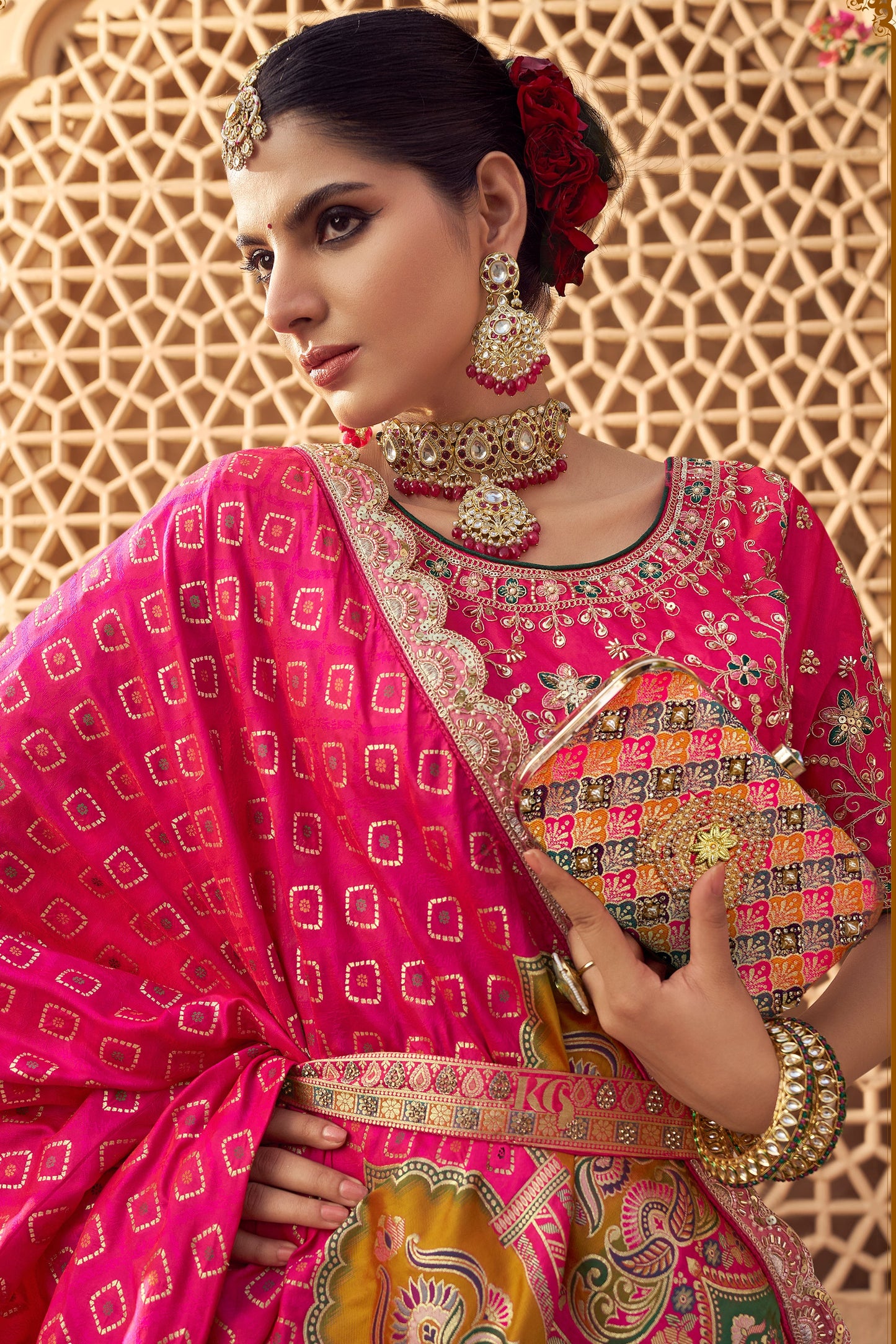 Light Pink Semi-Stitched Heavy Work Banarasi Lehenga-SAR10336_3_SareeButa.com