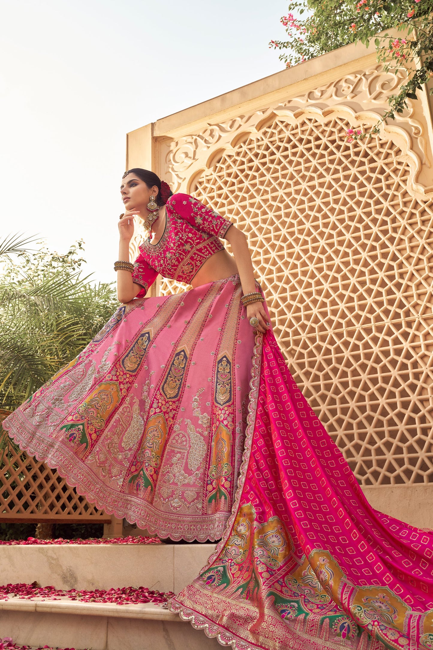 Light Pink Semi-Stitched Heavy Work Banarasi Lehenga-SAR10336_4_SareeButa.com
