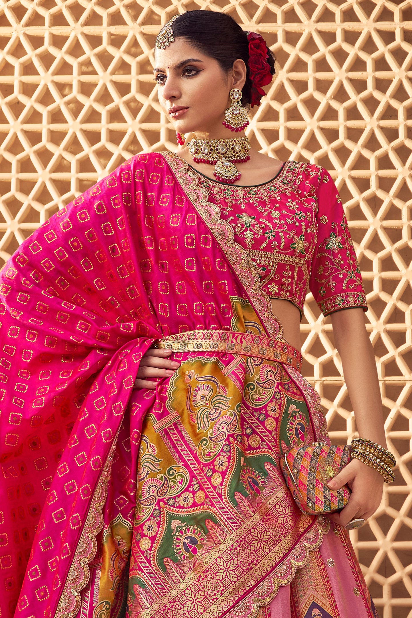 Light Pink Semi-Stitched Heavy Work Banarasi Lehenga-SAR10336_5_SareeButa.com