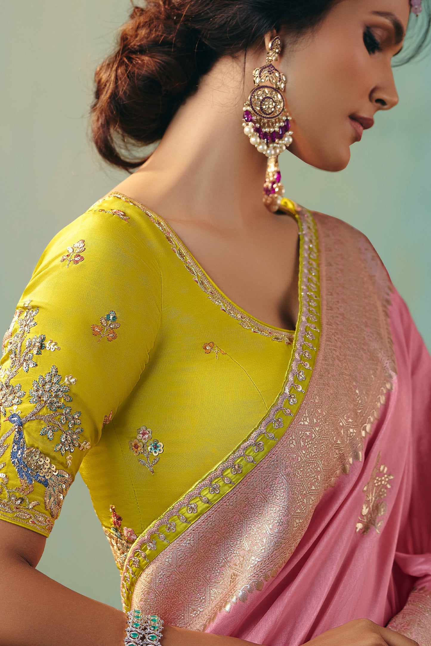 Light Pink Woven Viscose Silk Banarasi Saree-SAR10577_3_SareeButa.com