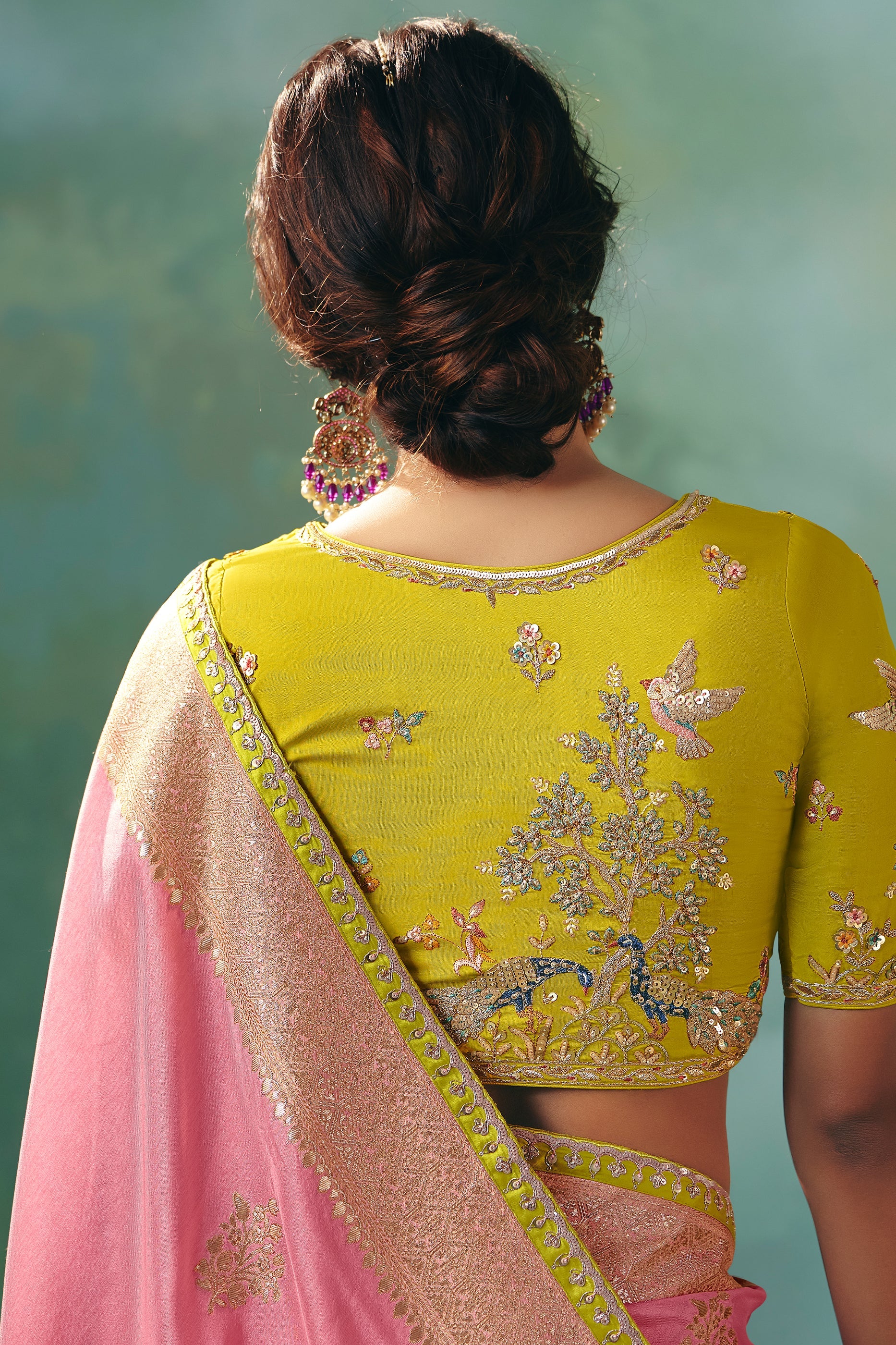 Light Pink Woven Viscose Silk Banarasi Saree-SAR10577_4_SareeButa.com