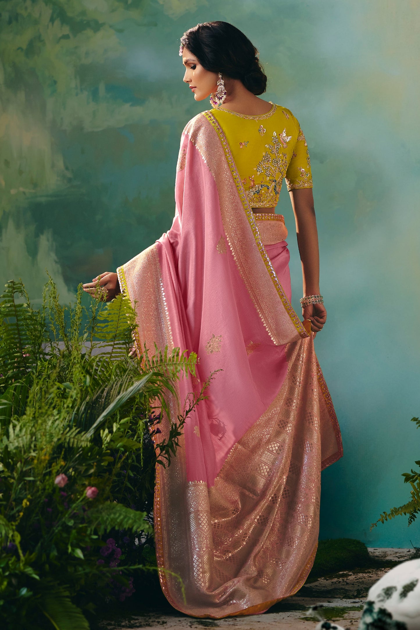 Light Pink Woven Viscose Silk Banarasi Saree-SAR10577_5_SareeButa.com