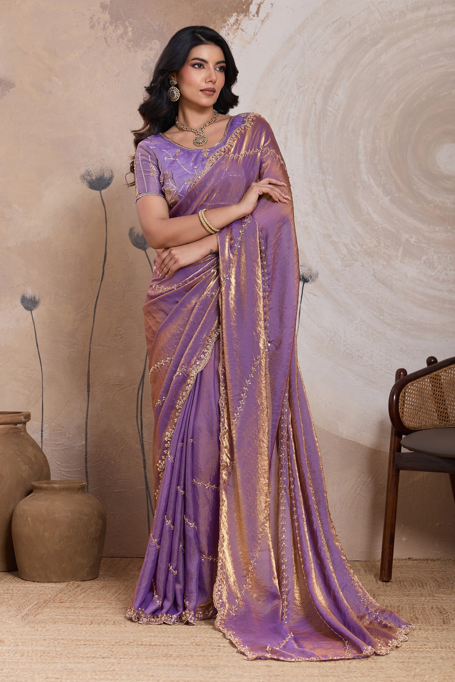 Light Purple Embroidered Satin Saree-SAR11783_1_SareeButa.com