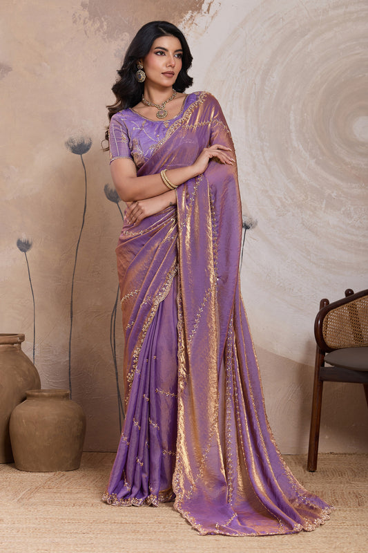 Light Purple Embroidered Satin Saree-SAR11783_1_SareeButa.com