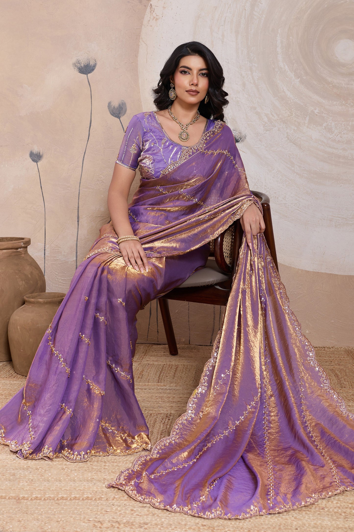 Light Purple Embroidered Satin Saree-SAR11783_4_SareeButa.com