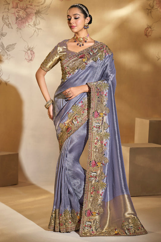 Light Purple Embroidered Woven Silk Saree-SAR10612_1_SareeButa.com