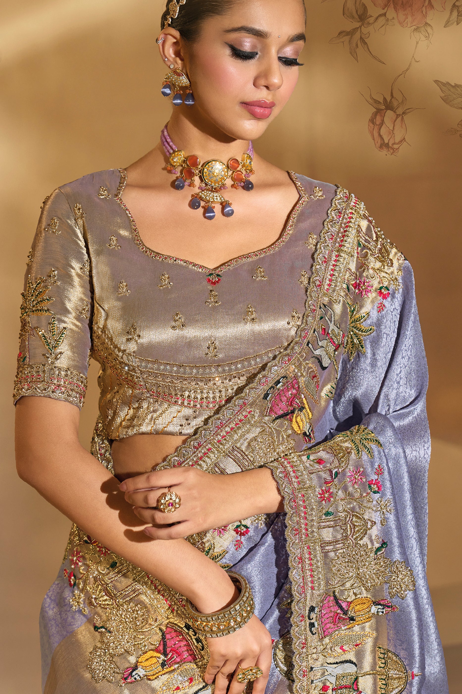 Light Purple Embroidered Woven Silk Saree-SAR10612_2_SareeButa.com