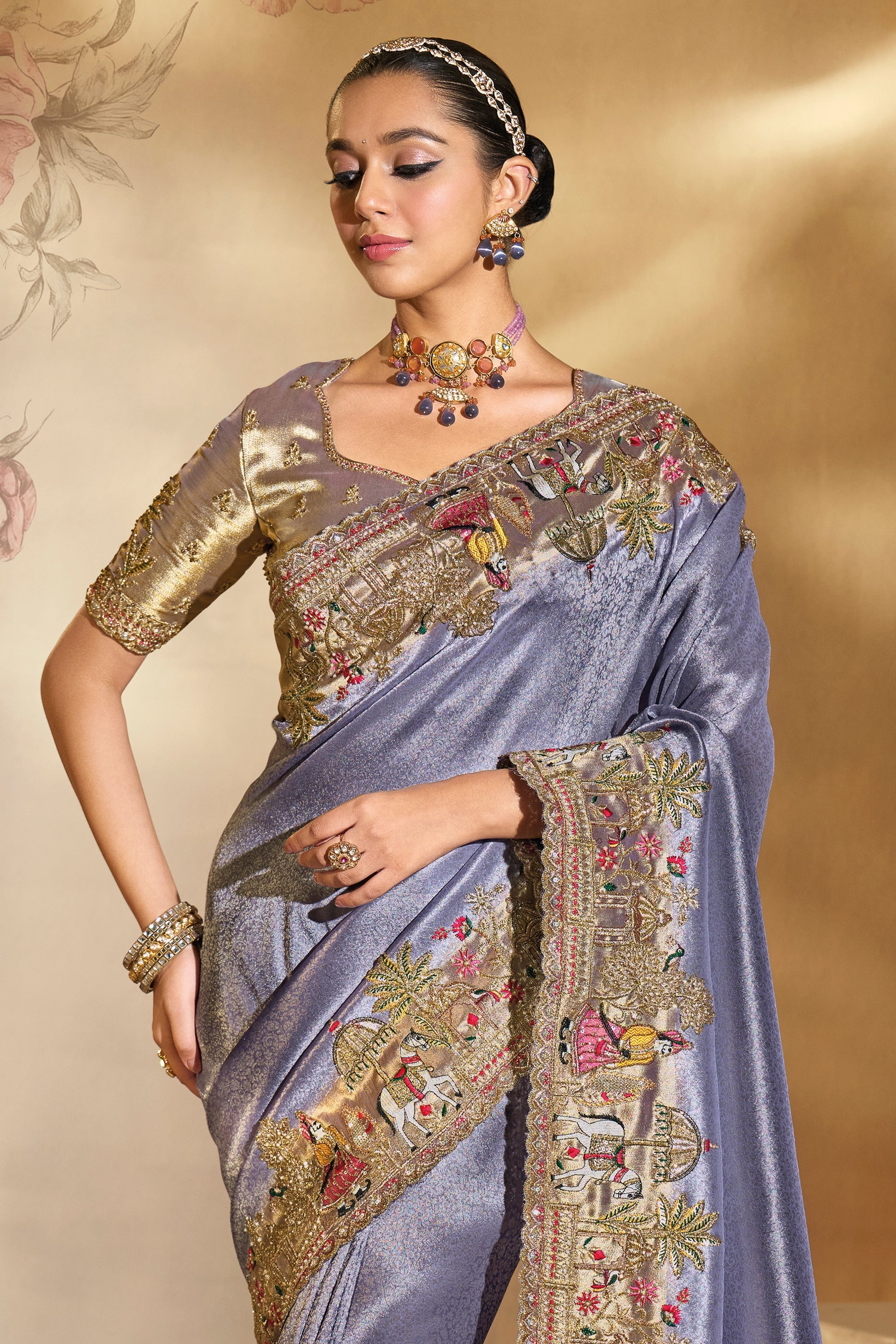 Light Purple Embroidered Woven Silk Saree-SAR10612_4_SareeButa.com