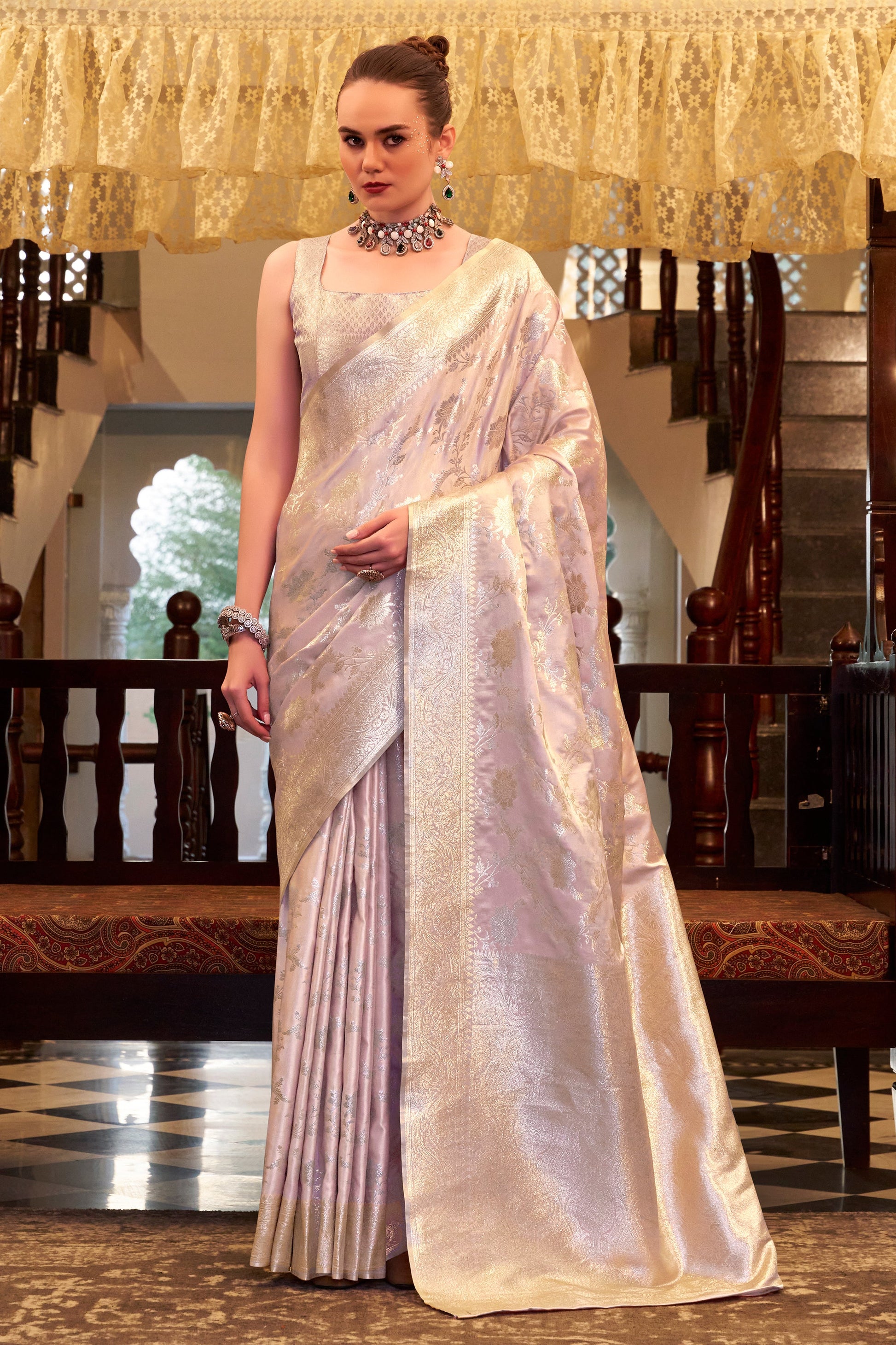 Light Purple Woven Satin Silk Saree-ZB134407_1_SareeButa.com
