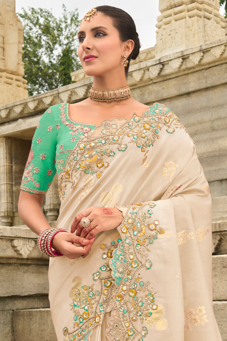 Light Sage Woven Banarasi Saree-ZB134500_2_SareeButa.com