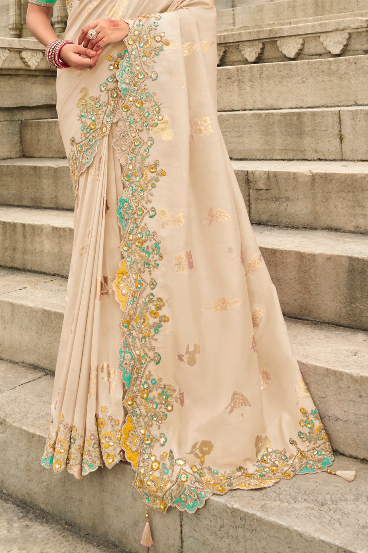 Light Sage Woven Banarasi Saree-ZB134500_3_SareeButa.com