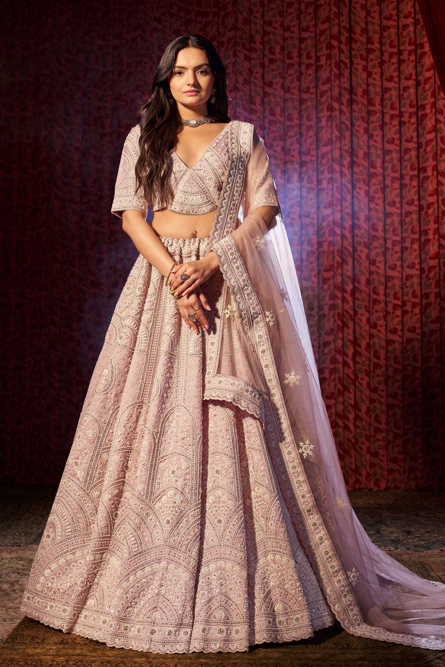 Lilac Semi Stitched Heavy Work Silk Lehenga-LC108_1_SareeButa.com