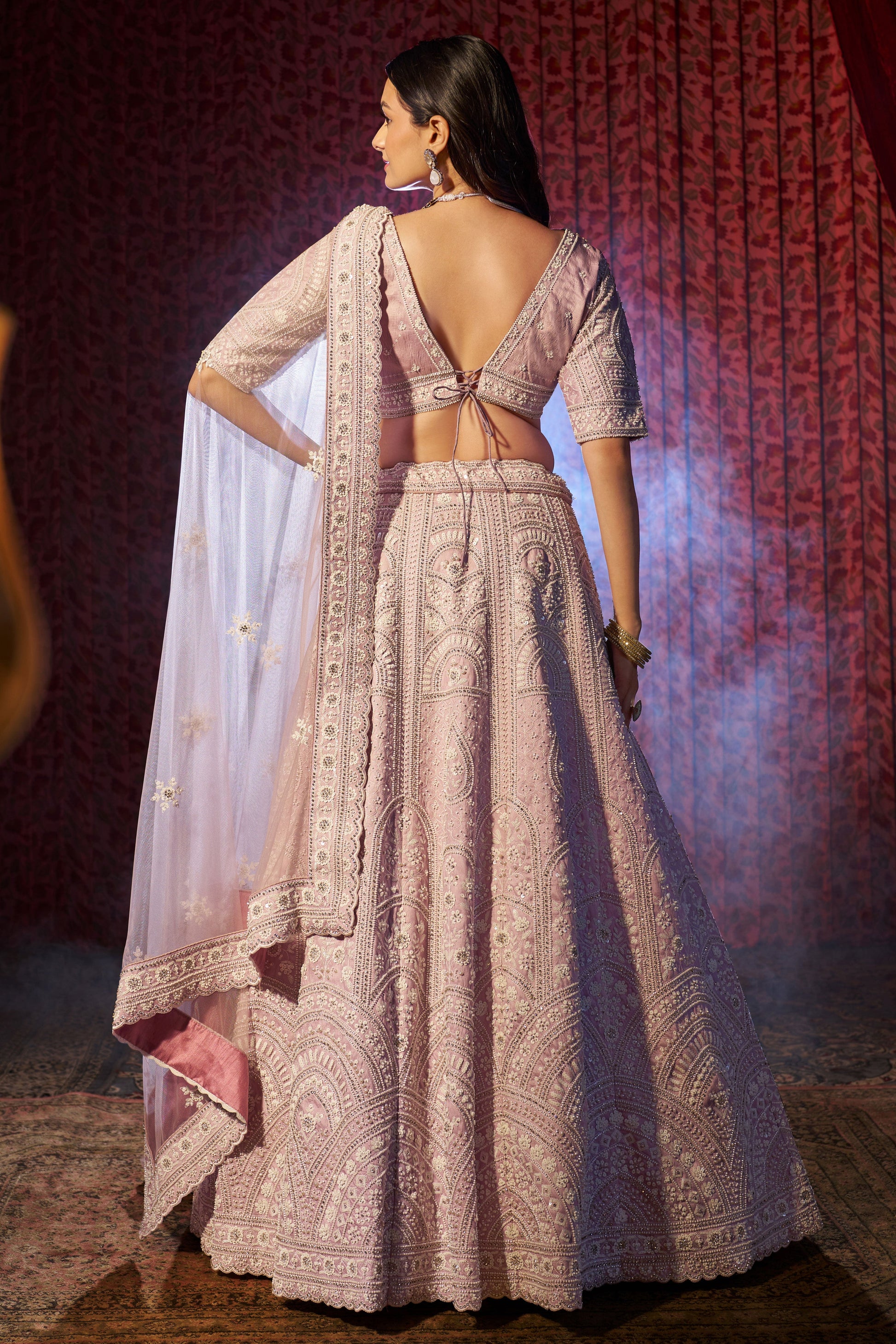 Lilac Semi Stitched Heavy Work Silk Lehenga-LC108_3_SareeButa.com
