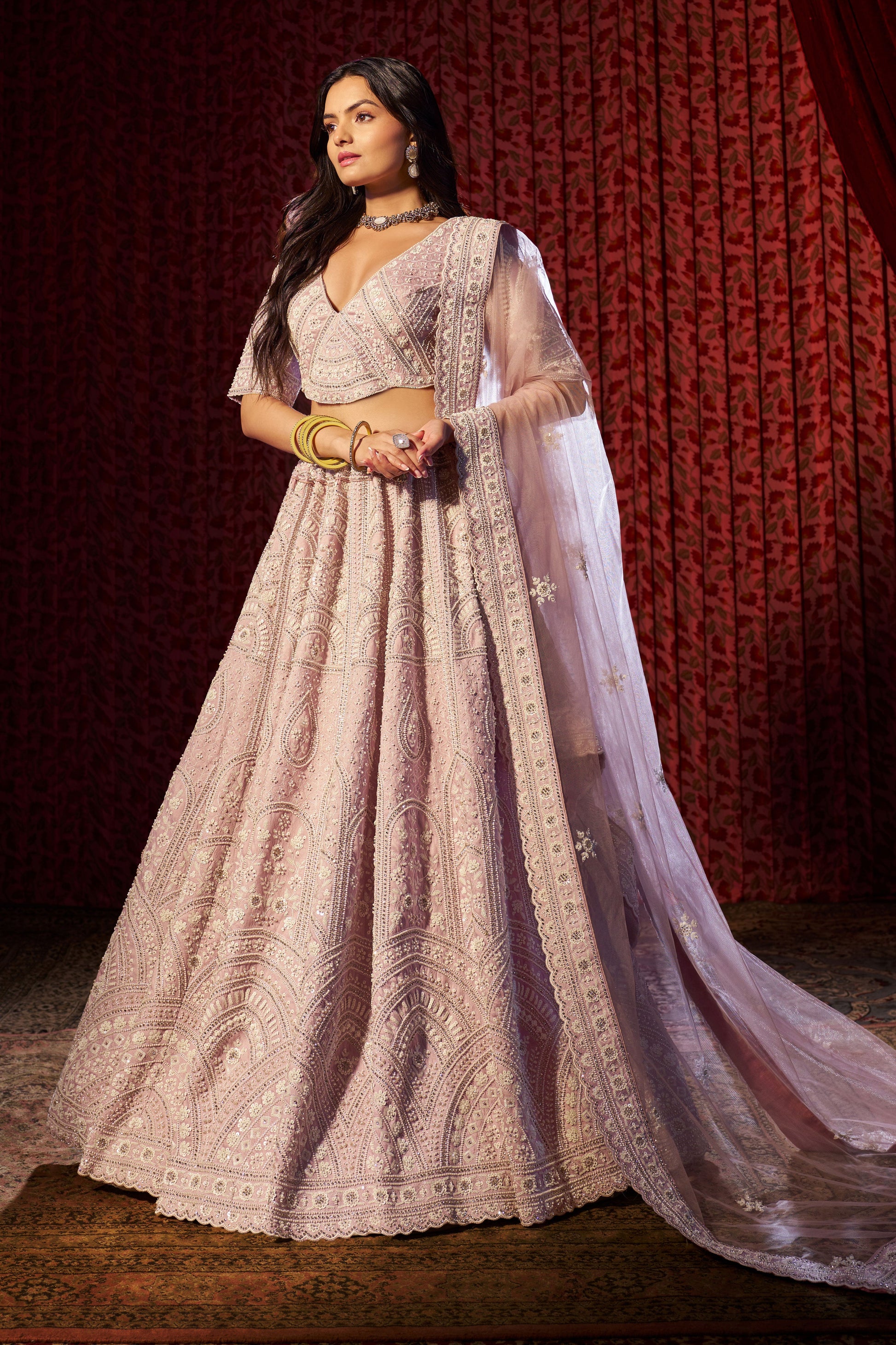 Lilac Semi Stitched Heavy Work Silk Lehenga-LC108_4_SareeButa.com