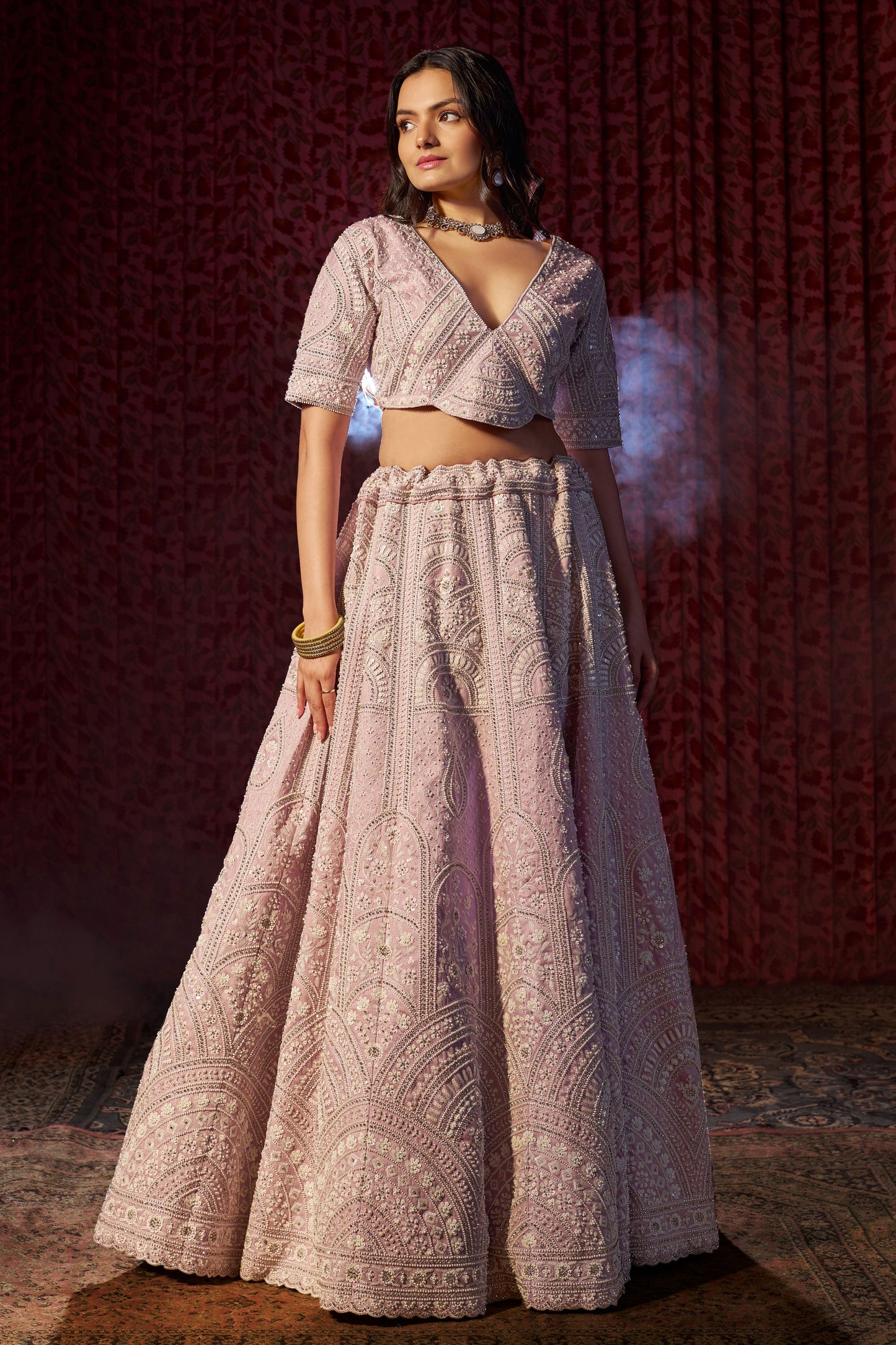 Lilac Semi Stitched Heavy Work Silk Lehenga-LC108_5_SareeButa.com