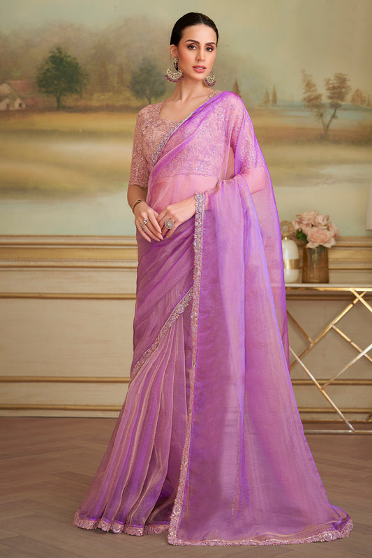 Lilac Embroidered Tissue Georgette Saree-SAR10847_1_SareeButa.com