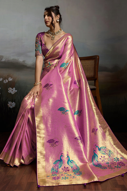 Lilac Metallic Woven Banarasi Saree-SAR12932_1_SareeButa.com