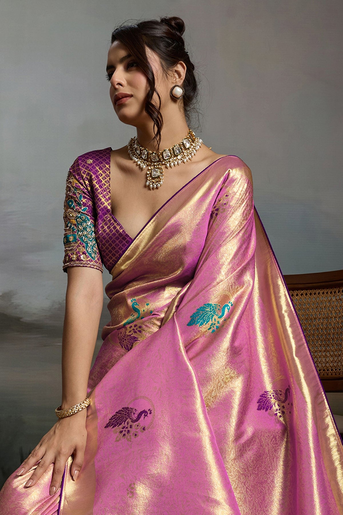 Lilac Metallic Woven Banarasi Saree-SAR12932_5_SareeButa.com