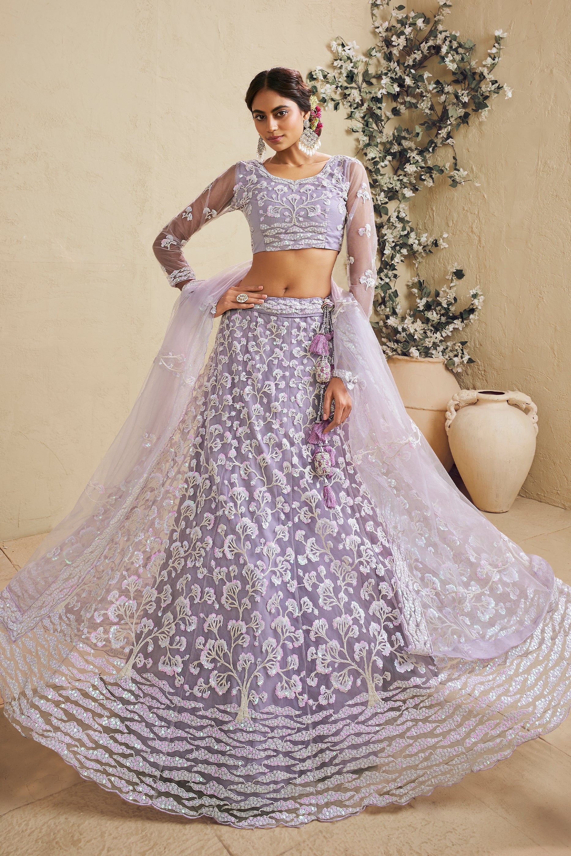 Purple Readymade Embroidered Net Lehenga-SAR10042_1_SareeButa.com
