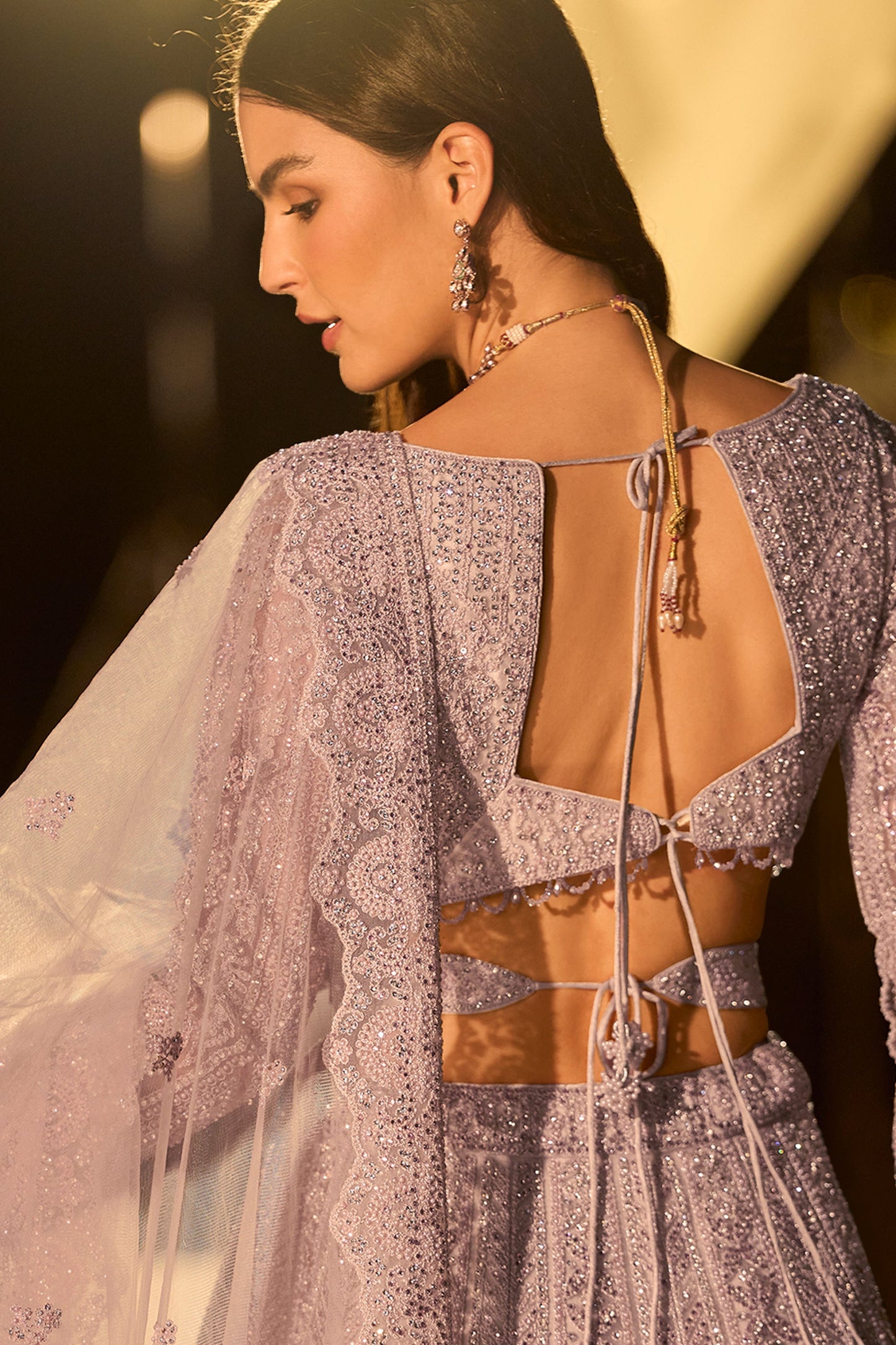 Lilac Readymade Embroidered Net Lehenga-SAR11243_3_SareeButa.com